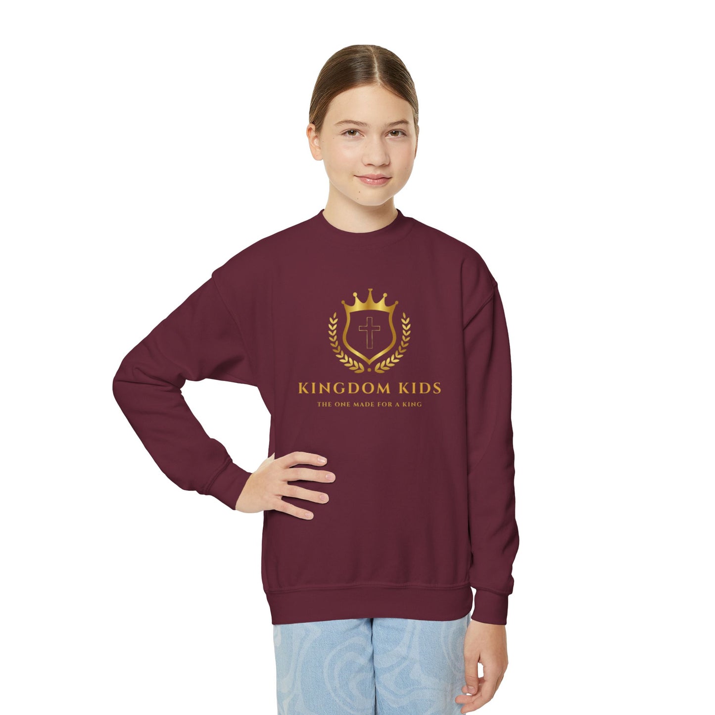 Kingdom Kids Youth Crewneck Sweatshirt - Faith-Inspired, Ephesians 6:1