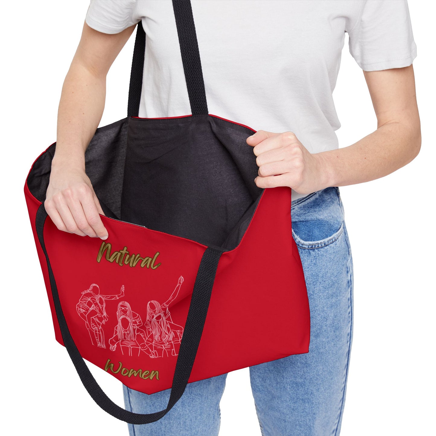 Natural Women Piggy Back (WL) Weekender Tote Bag DARK RED