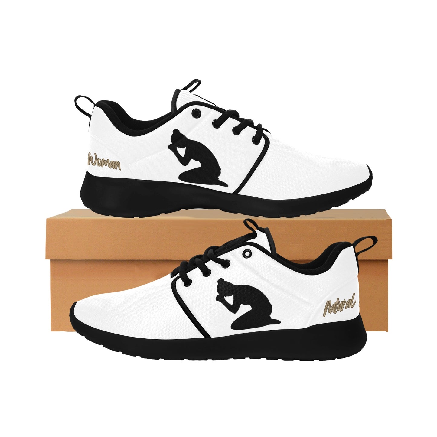Natural Woman PRAY (BL) WHITE w/ Black Sole Sneakers