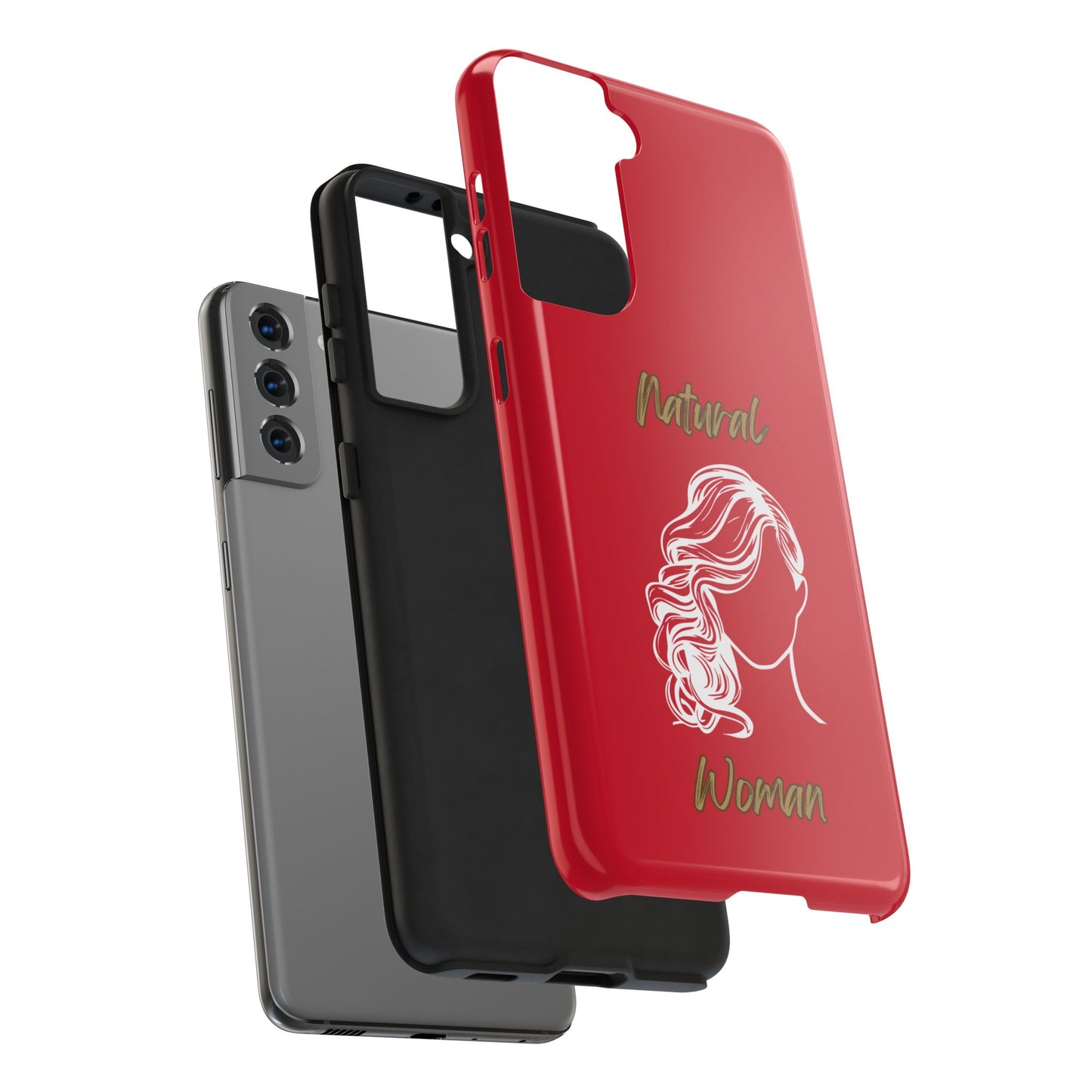 Natural Woman Long Curl (WL)Tough Phone Cases DARK RED