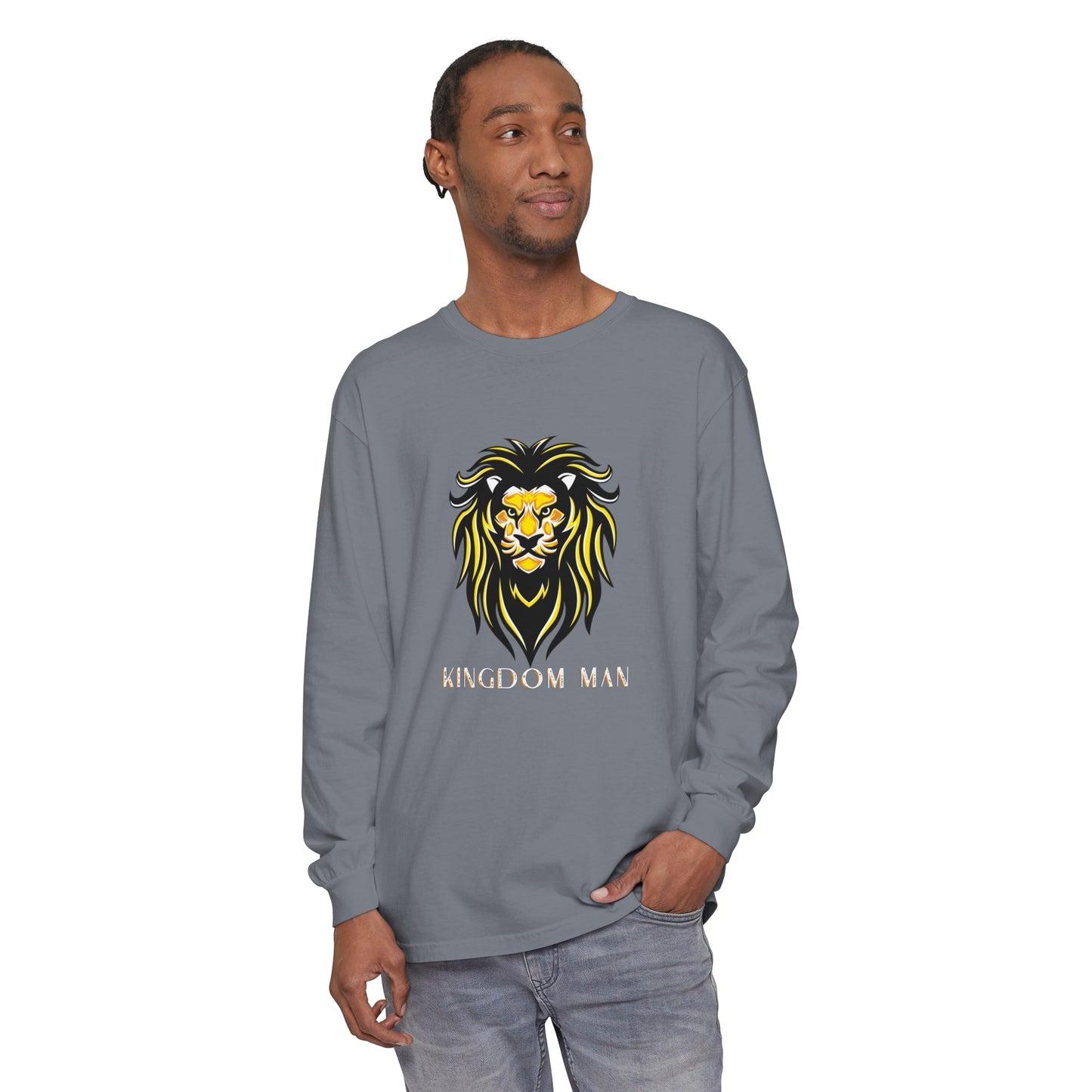 Kingdom Man (White/Gold) Long Sleeve T-Shirt