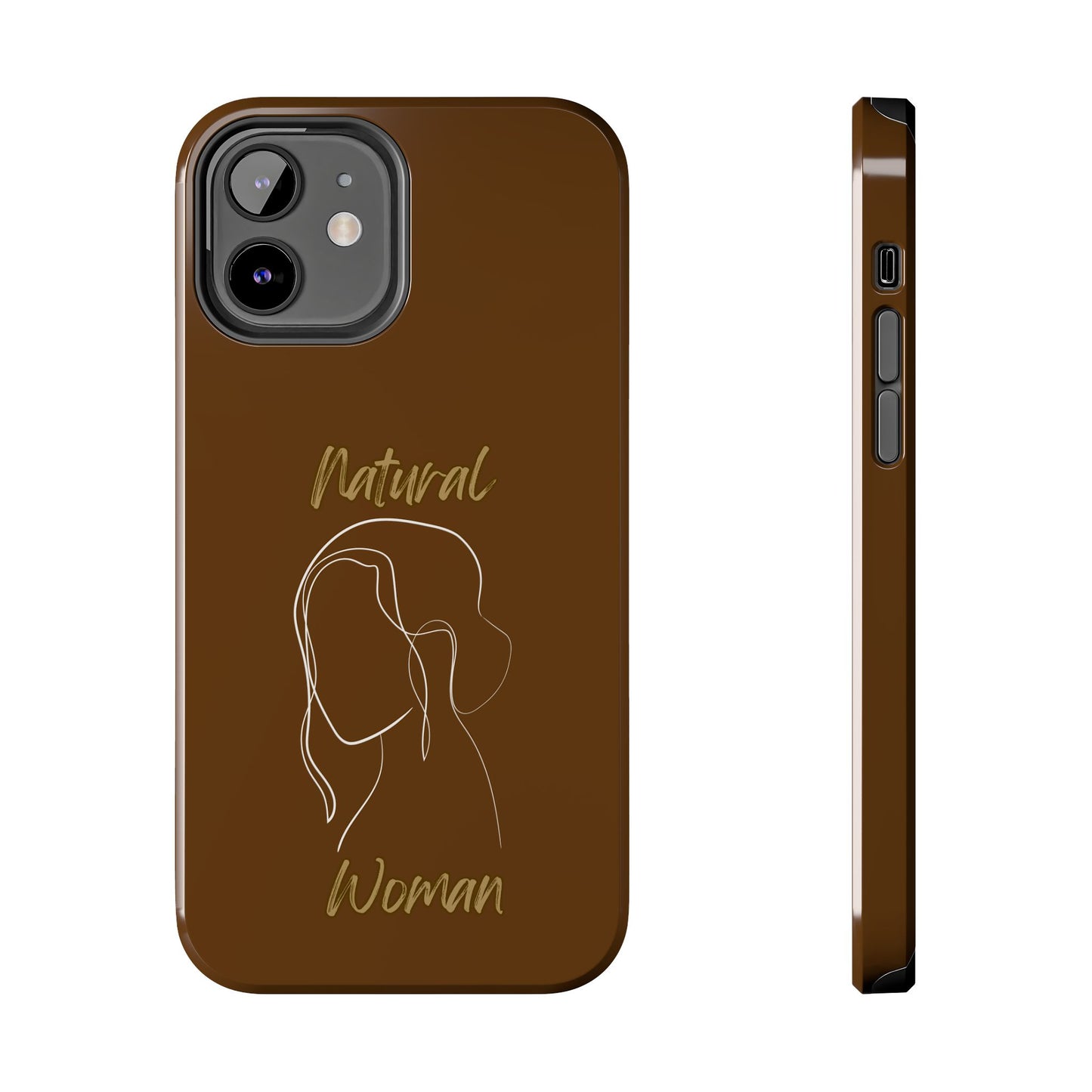 Natural Woman Hanging Hair (WL) Tough Phone Cases BROWN