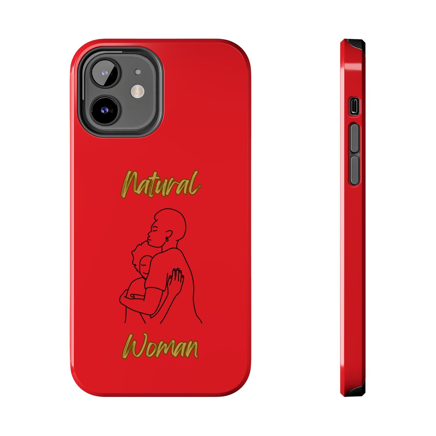 Natural Woman Safe With Momma (BL) Tough Phone Cases RED