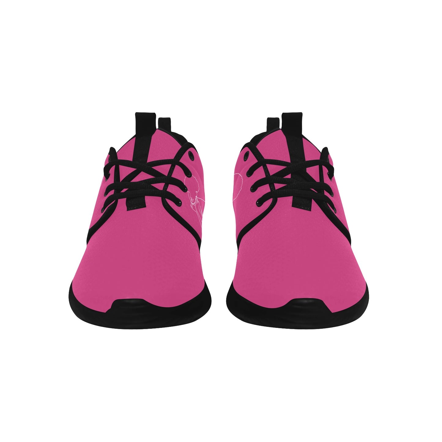Natural Woman CUTE AFRO (WL) NEON PINK w/ Black Sole Sneakers