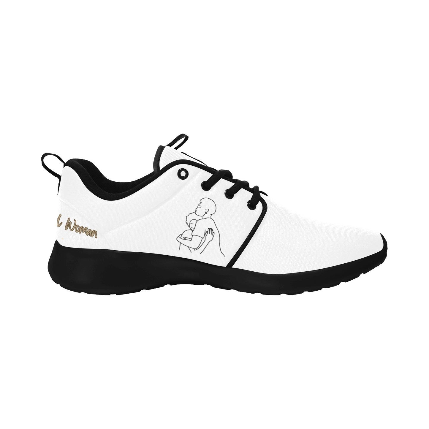 Natural Woman SAFE WITH MOMMA (BL) WHITE w/ Sole Sneakers