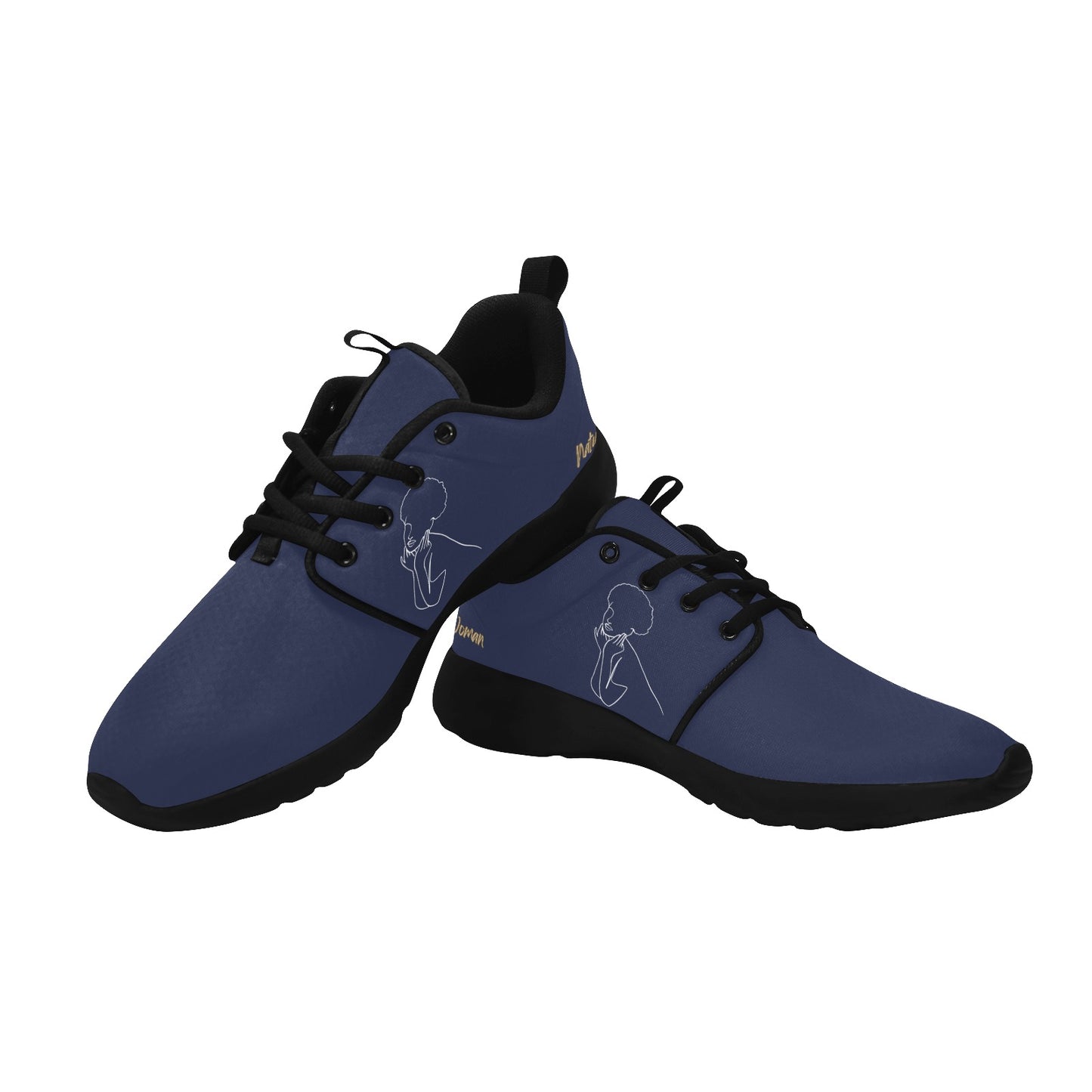 Natural Woman CUTE AFRO (WL) ROYAL w/ Black Sole Sneakers