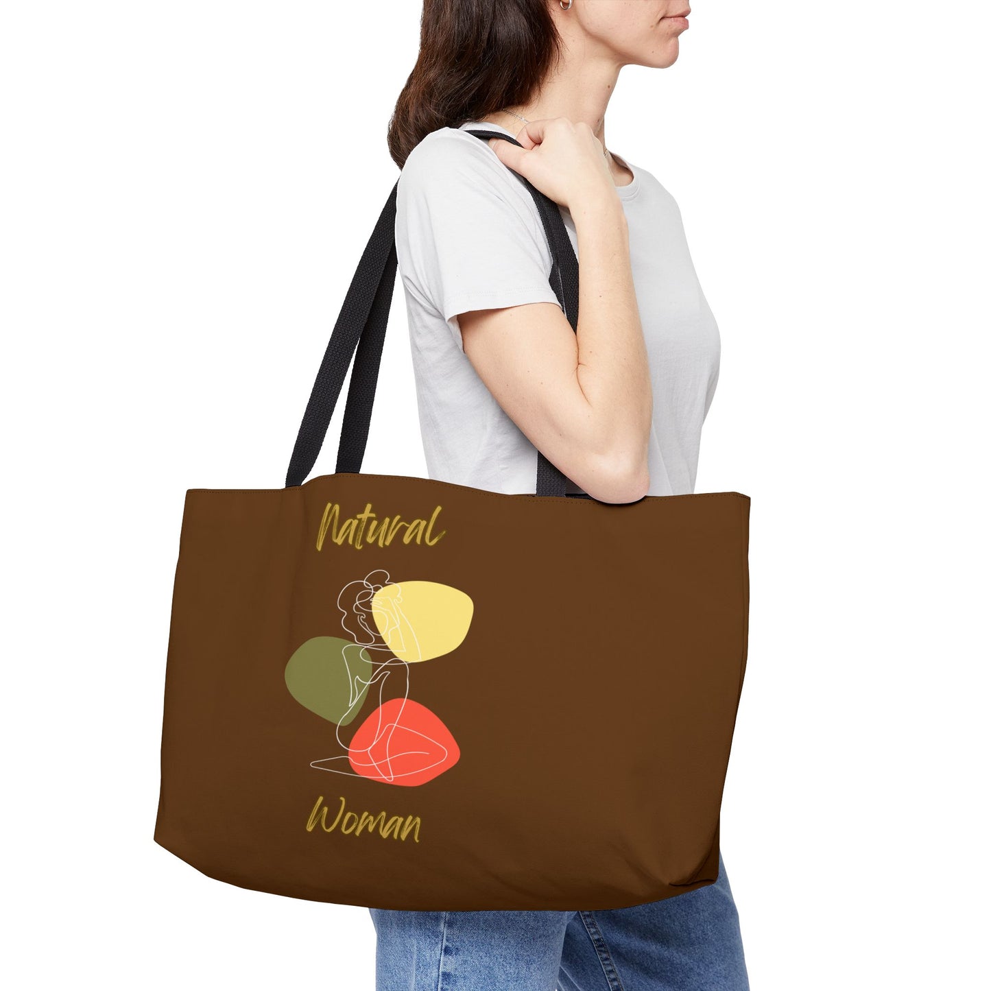 Natural Woman Colorful Pose (WL) Weekender Tote Bag BROWN