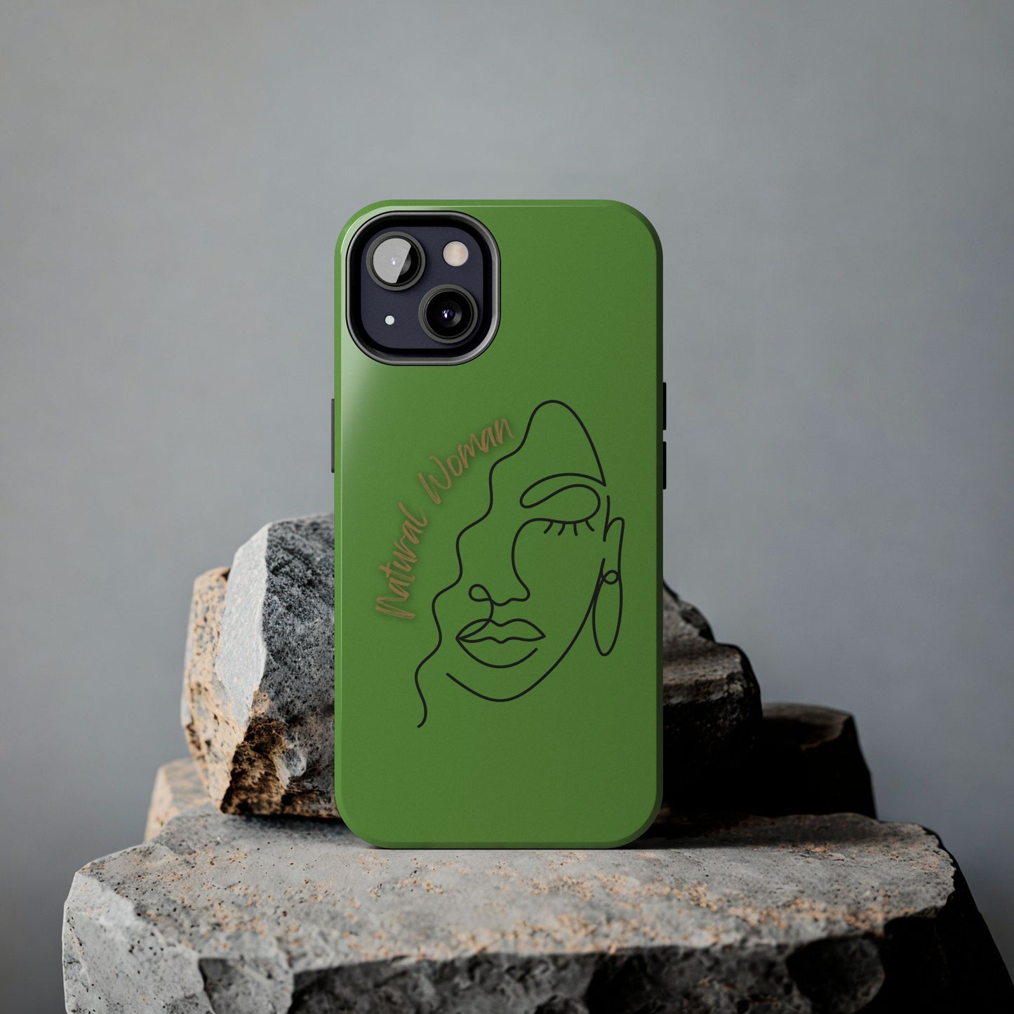 Natural Woman Half Face (BL)Tough Phone Case GREEN
