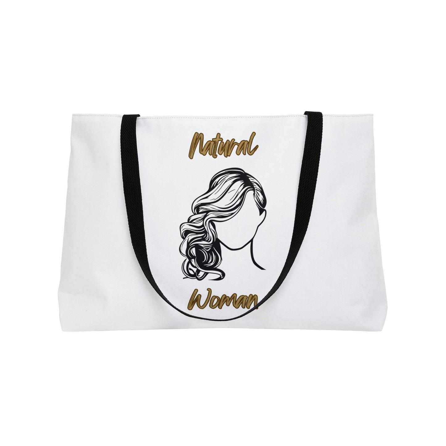 Natural Woman Long Curl (BL) Weekender Tote Bag WHITE