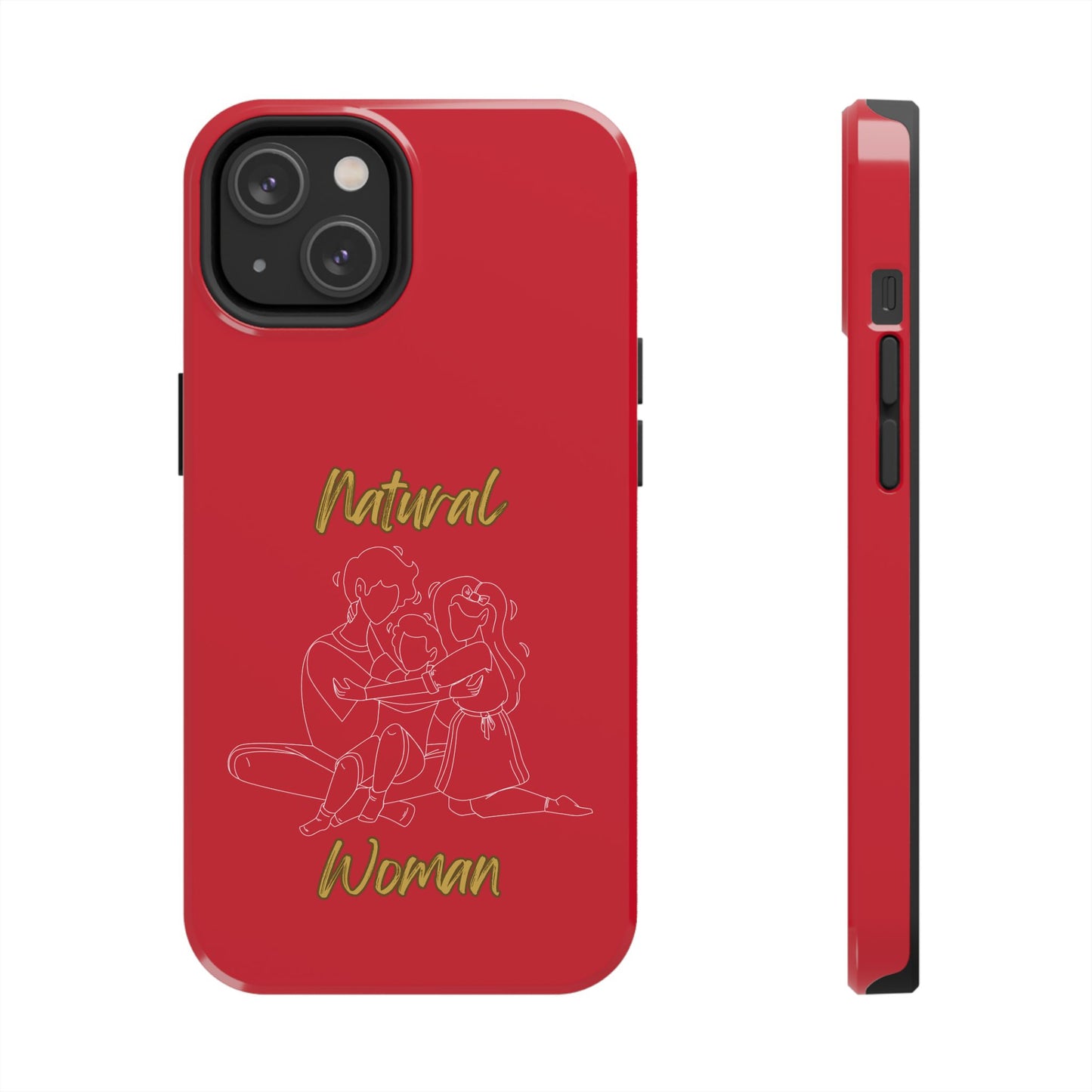 Natural Woman Bear Hugs (WL) Tough Phone Cases DARK RED