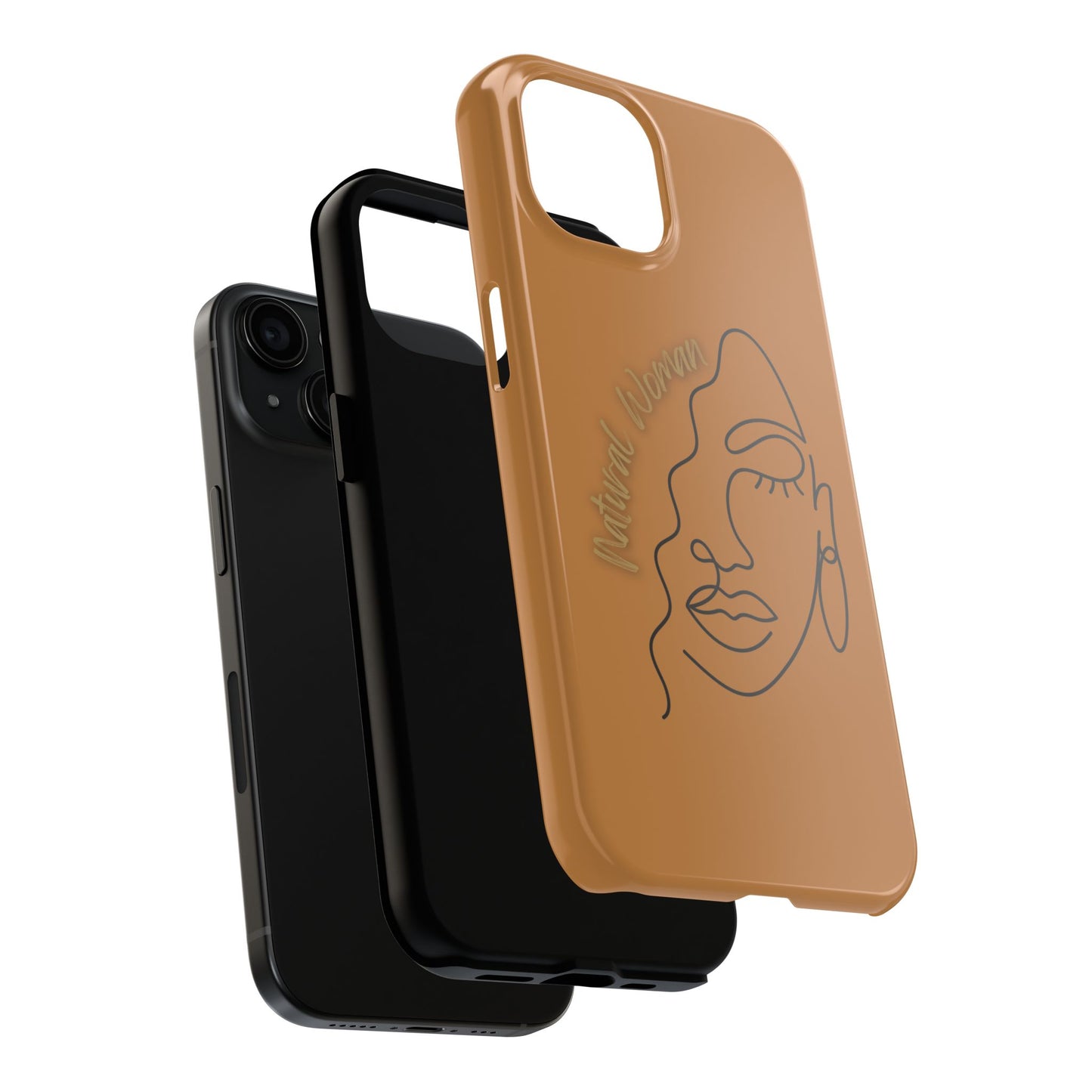 Natural Woman Half Face (BL)Tough Phone Case LIGHT BROWN