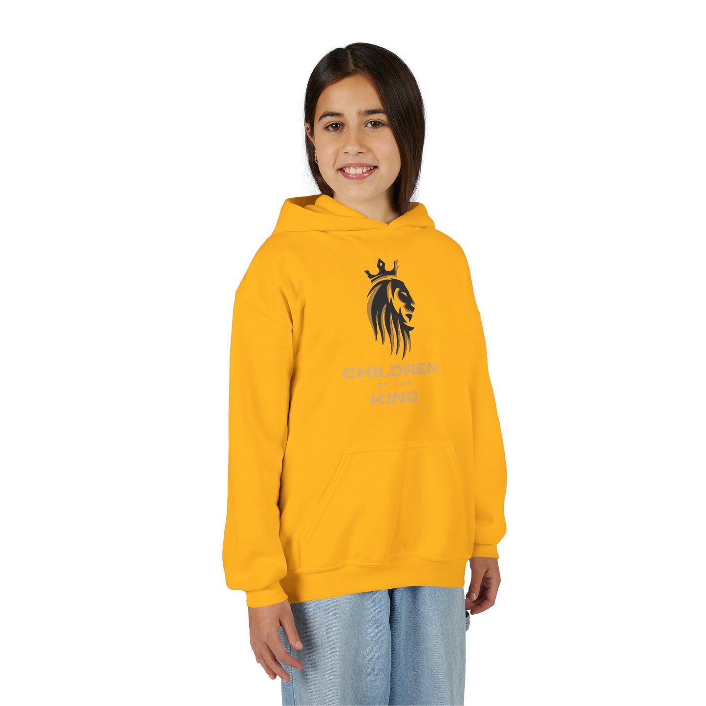 "Children of the King" Hoodie - BLACK Lion Design with Isaiah 54:13