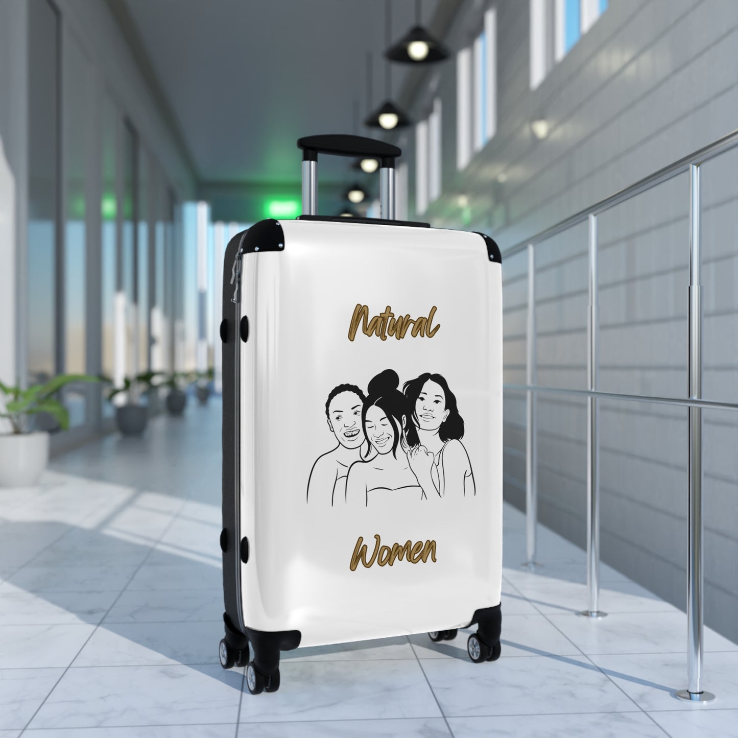 Natural Woman Laughing Friends (BL) Suitcase WHITE