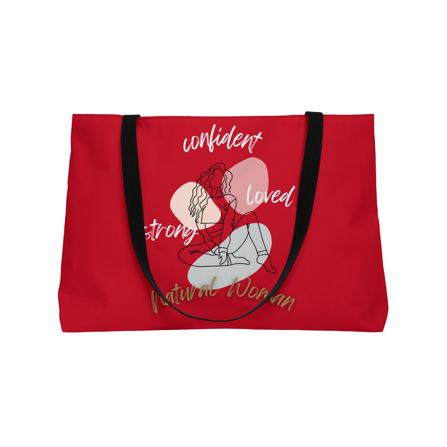 Natural Woman Strong Confident Loved (WL) Weekender Tote Bag DARK RED
