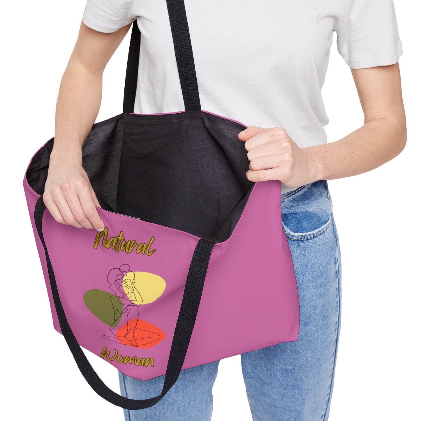 Natural Woman Colorful Pose (BL) Weekender Tote Bag LIGHT PINK