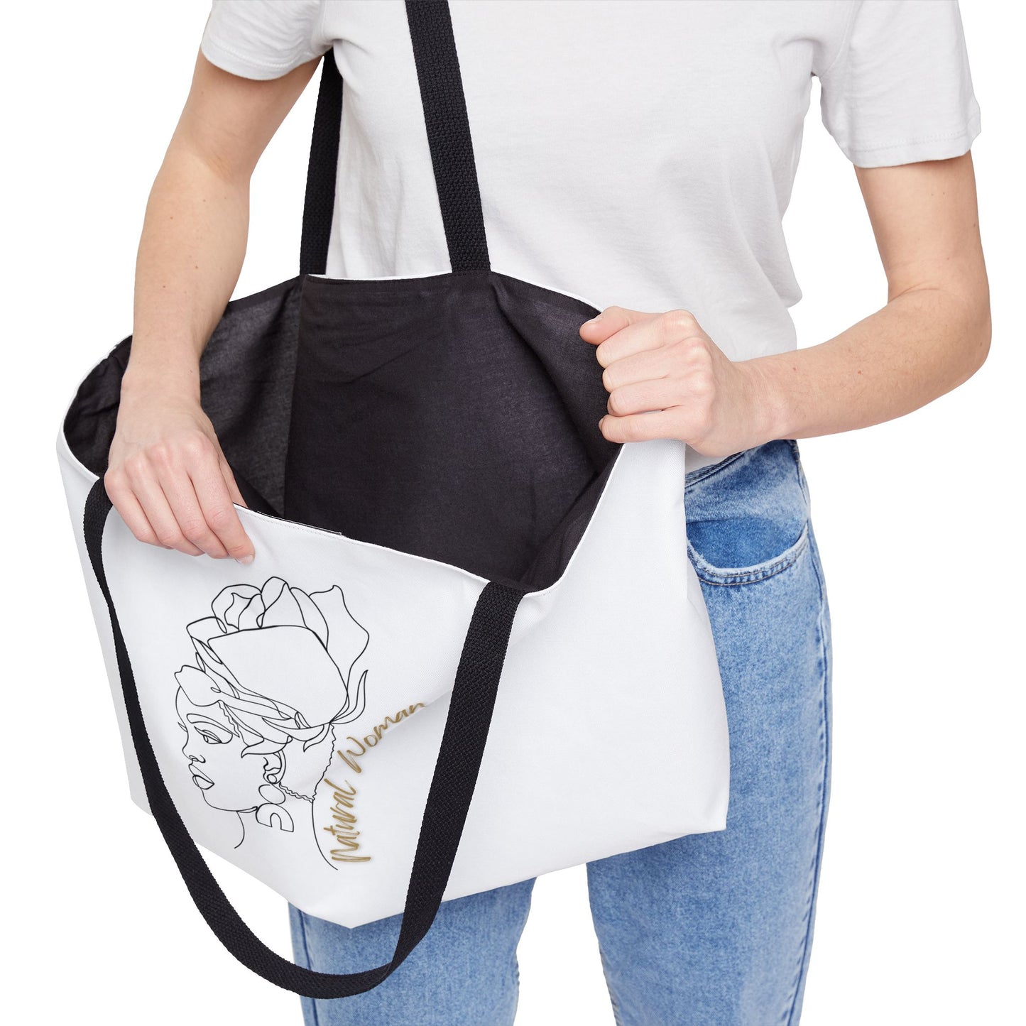 Natural Woman Flower Wrap (BL) Weekender Tote Bag WHITE