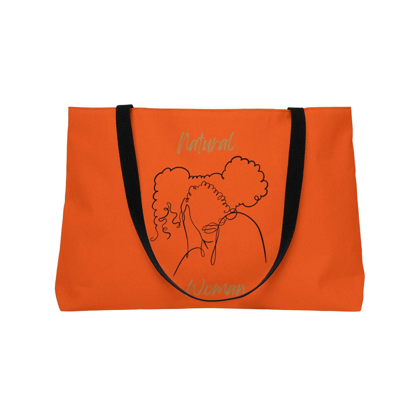 Natural Woman Twin Puffs (BL) Weekender Tote Bag ORANGE