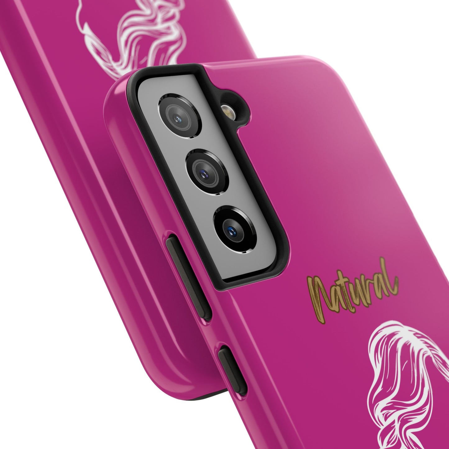 Natural Woman Long Curl (WL)Tough Phone Cases PINK