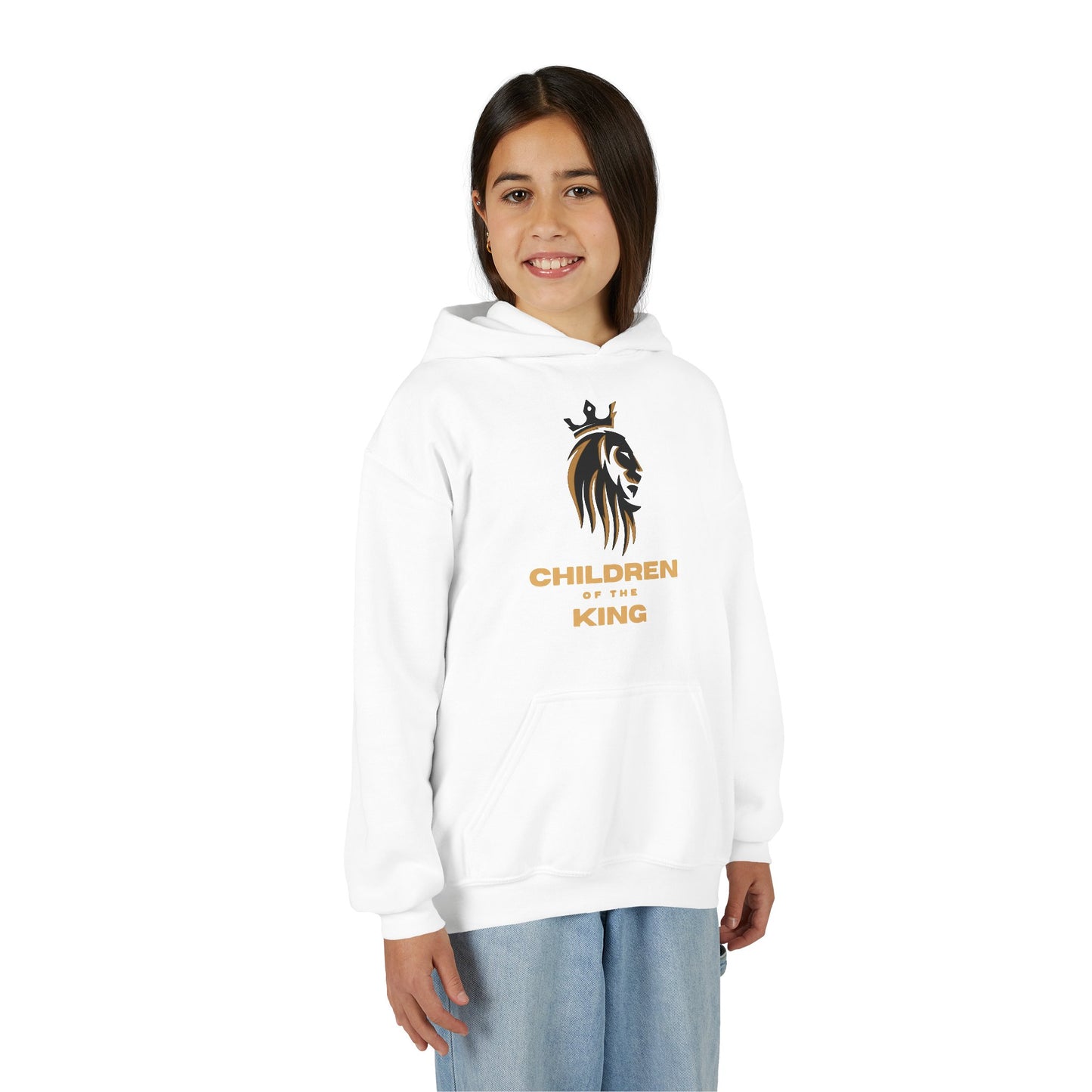 "Children of the King" Hoodie - BLACK Lion Design with Isaiah 54:13