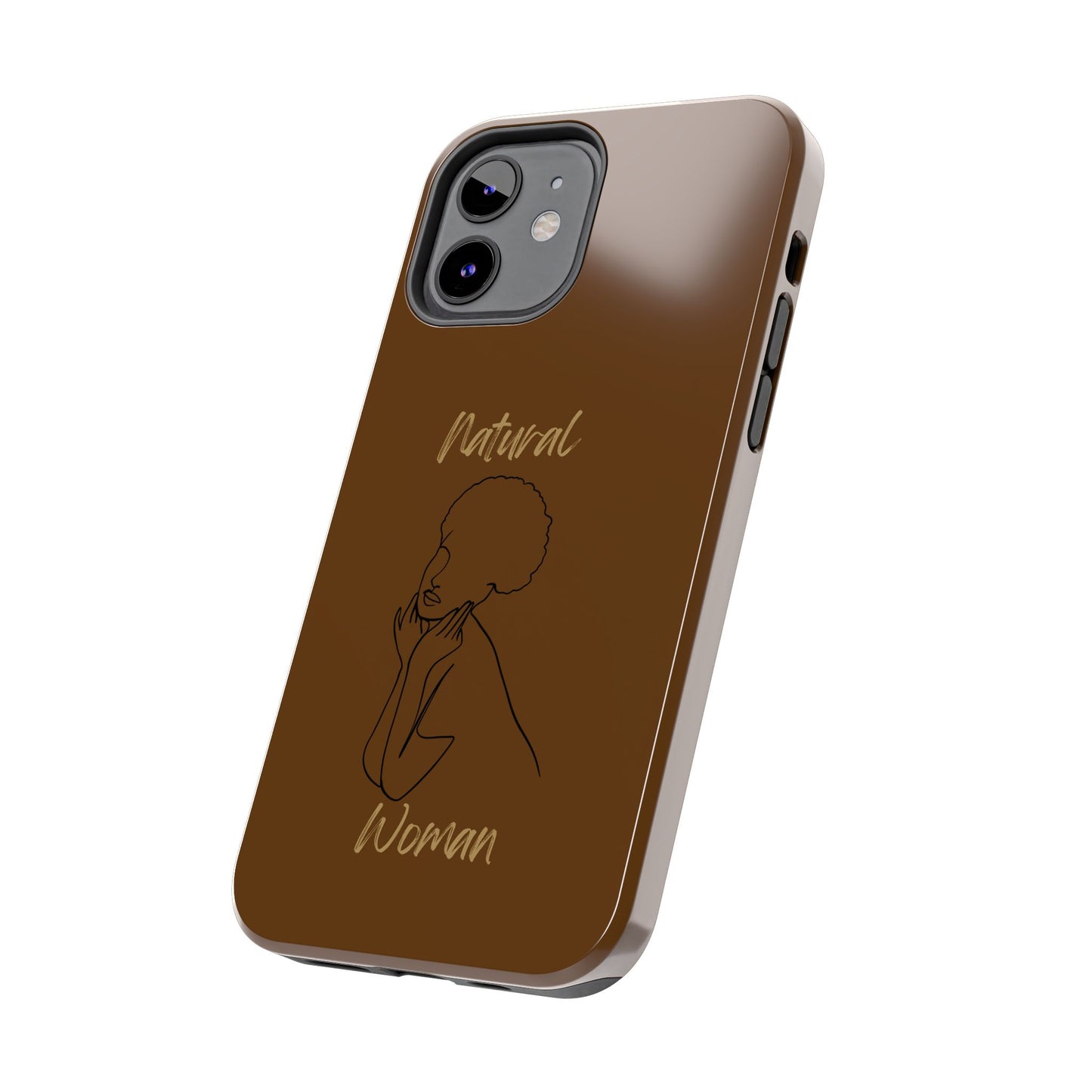 Natural Woman Cute Afro (BL)Tough Phone Cases BROWN