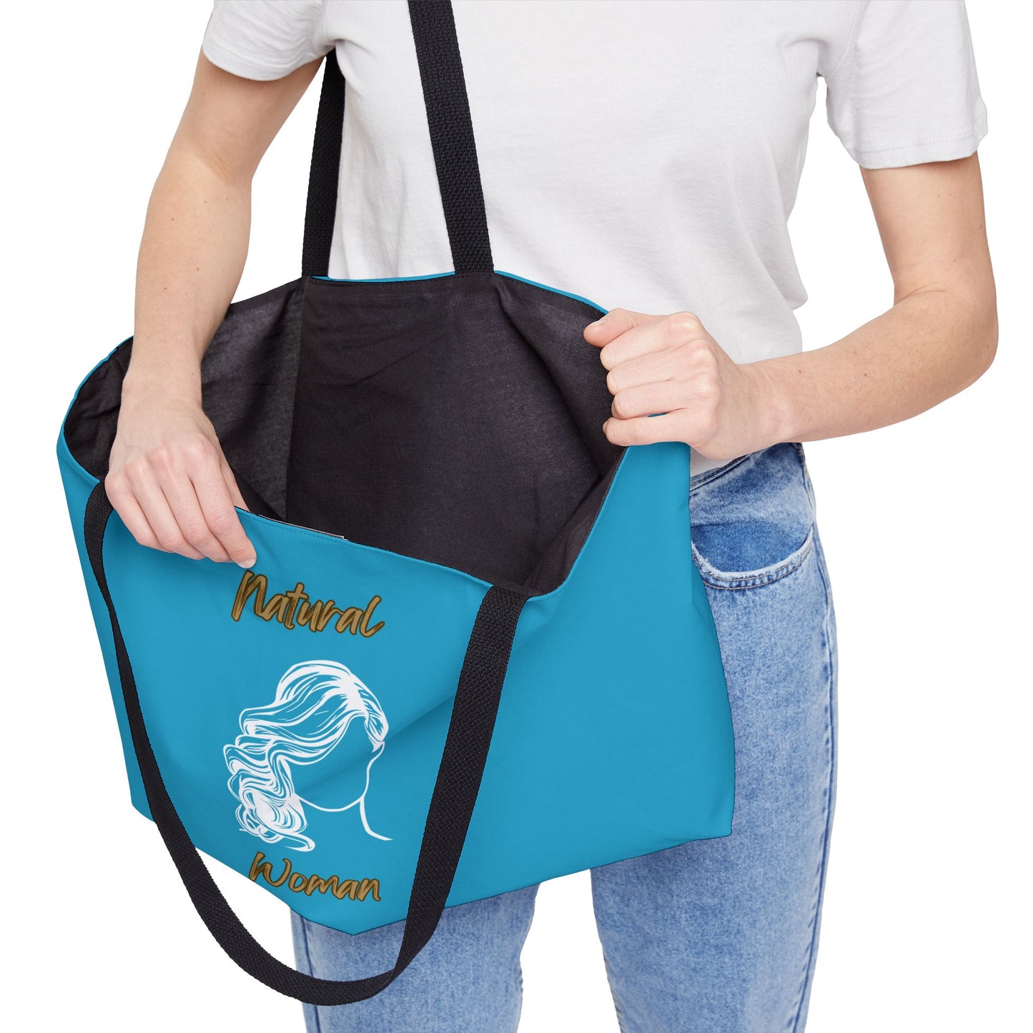Natural Woman Long Curl (WL) Weekender Tote Bag TURQUOISE