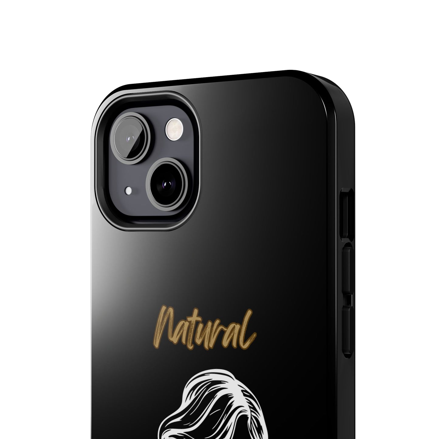 Natural Woman Long Curl (WL)Tough Phone Cases BLACK