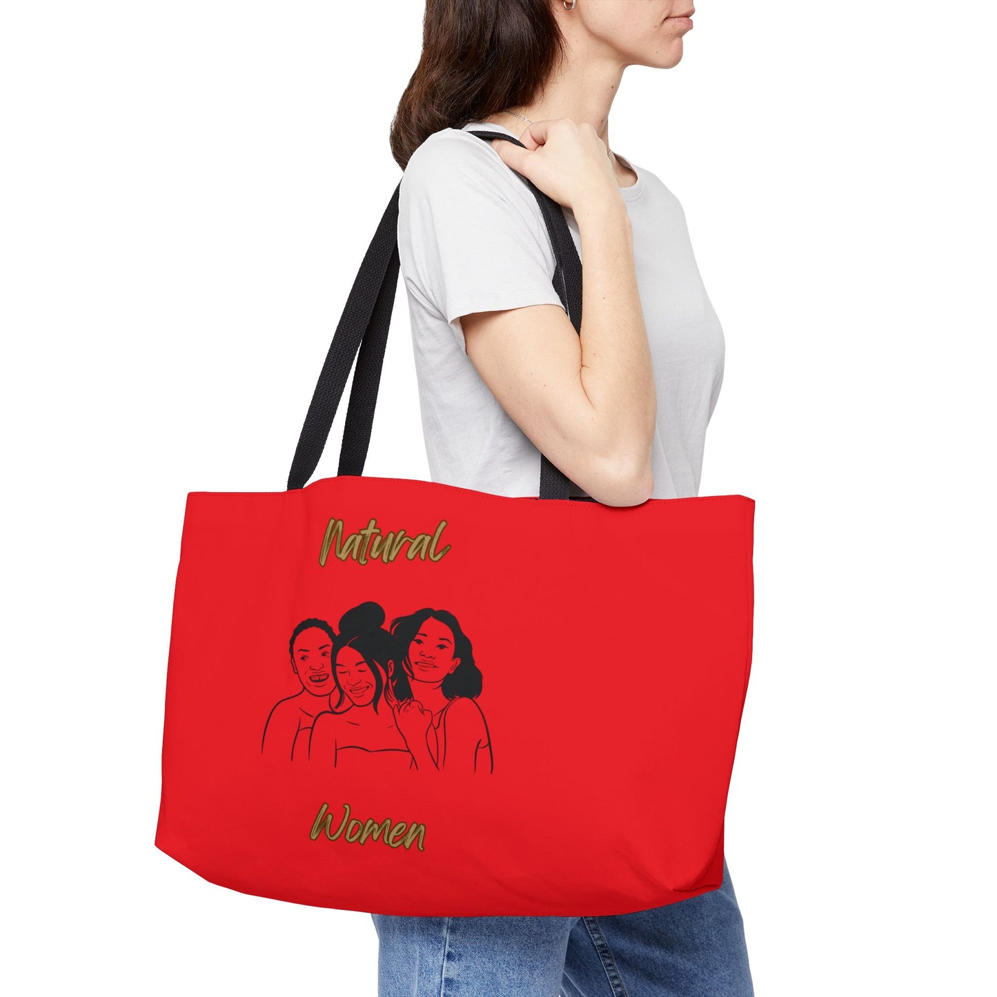 Natural Women Laughing Friends (BL) Weekender Tote Bag RED