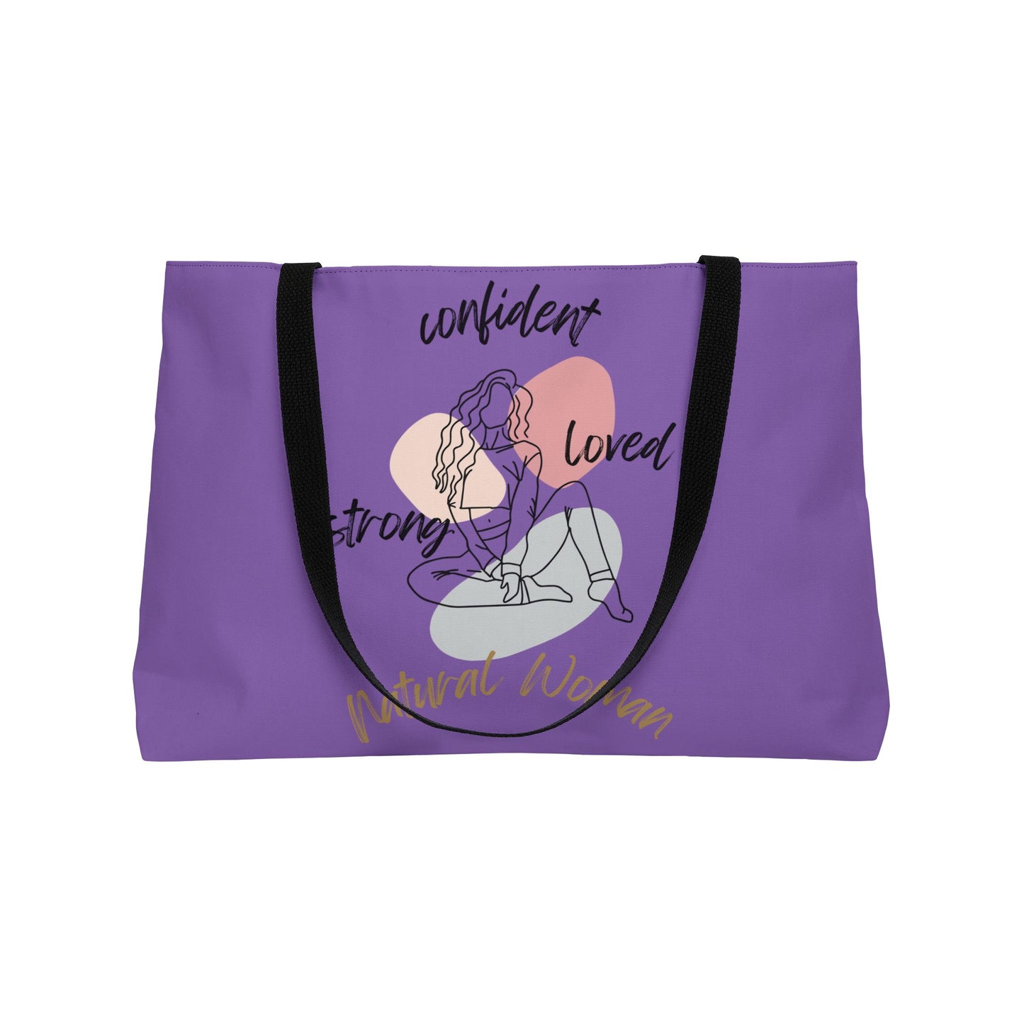 Natural Woman Strong Confident Loved (BL) Weekender Tote Bag LIGHT PURPLE