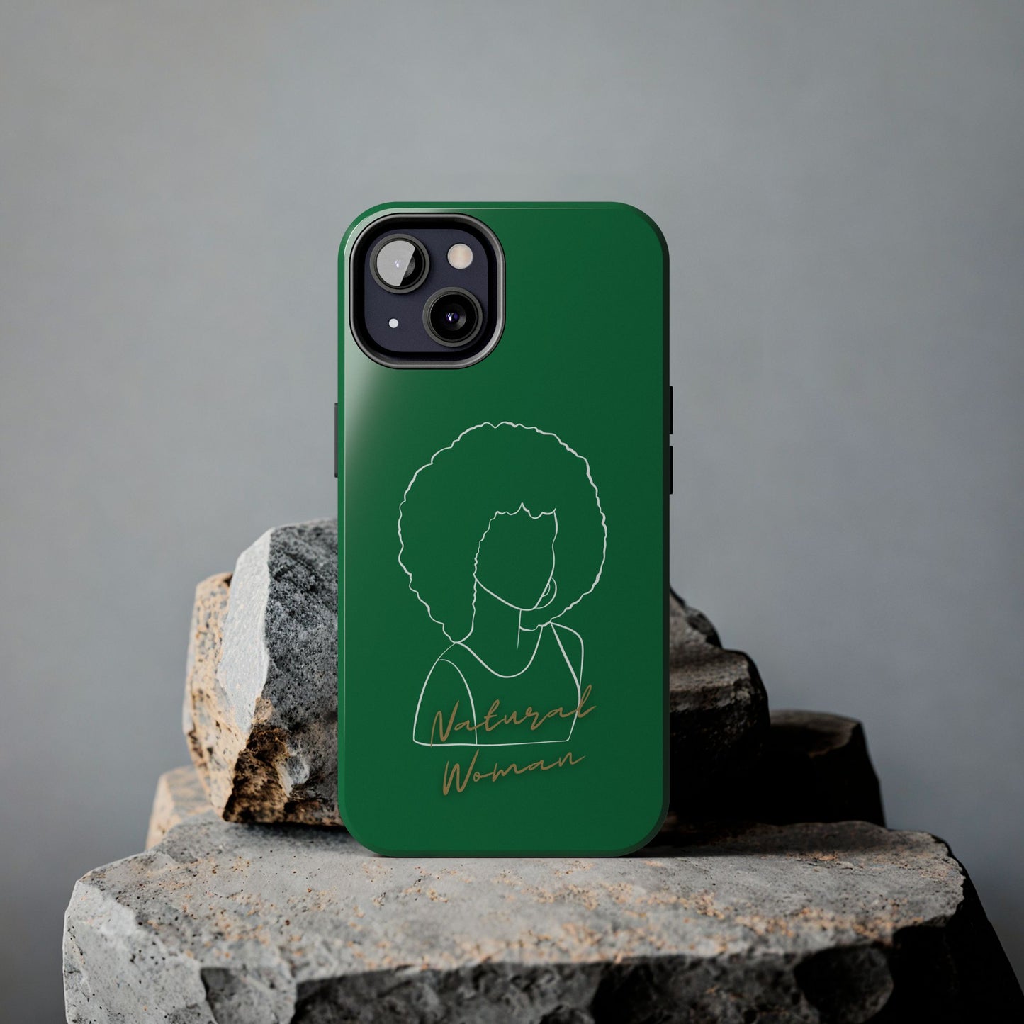 Natural Woman Afro (WL)Tough Phone Cases DARK GREEN