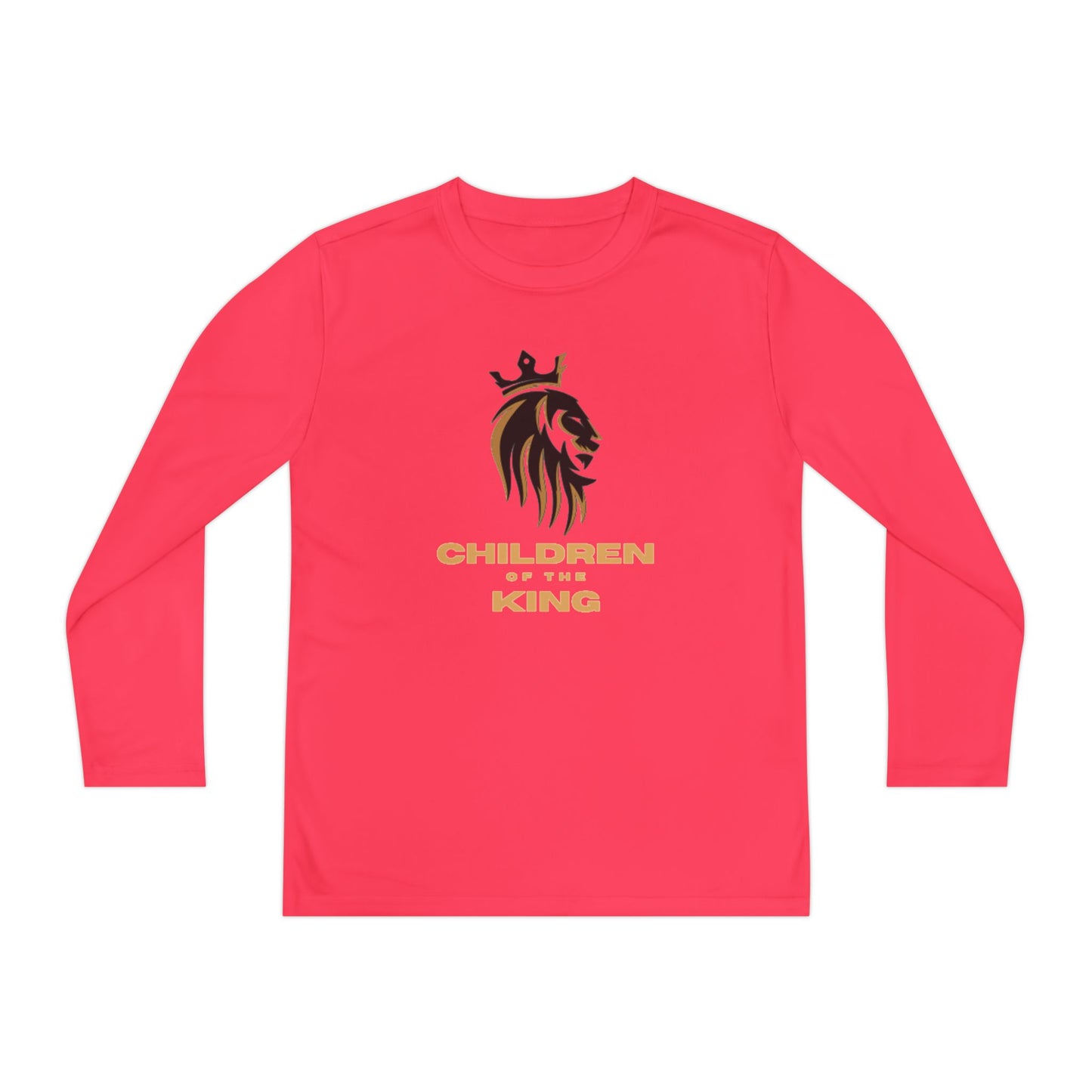 Children of the King Youth Long Sleeve Tee — Black Lion Crown with Proverbs 22:6