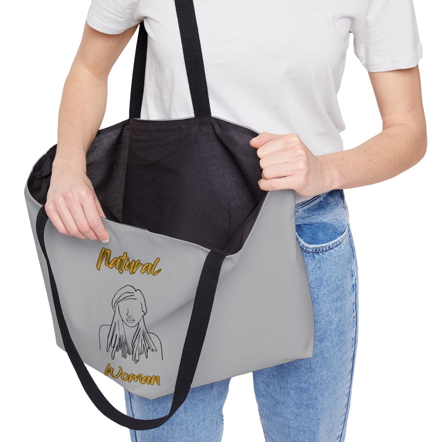 Natural Woman Content (BL) Weekender Tote Bag LIGHT GREY