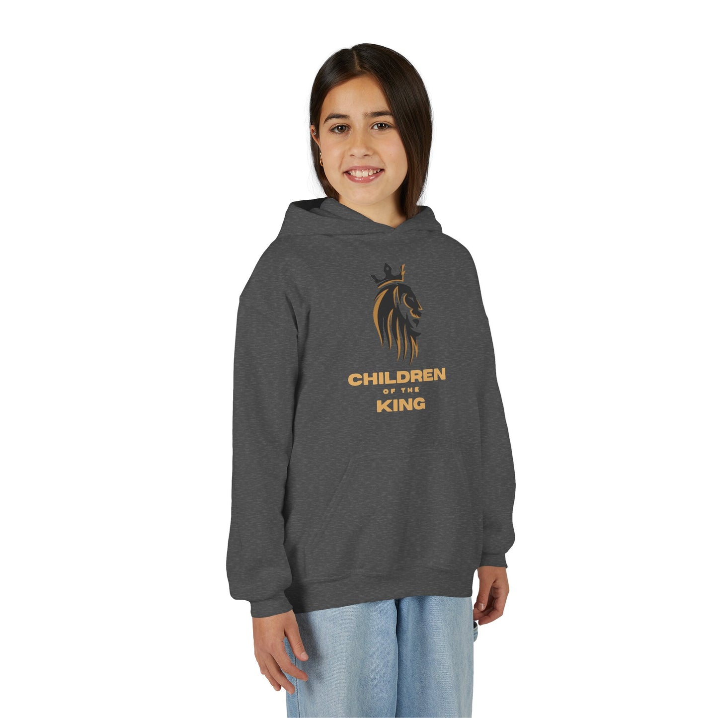 "Children of the King" Hoodie - BLACK Lion Design with Isaiah 54:13