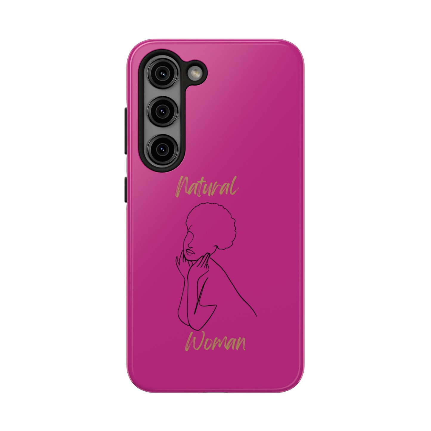 Natural Woman Cute Afro (BL)Tough Phone Cases PINK