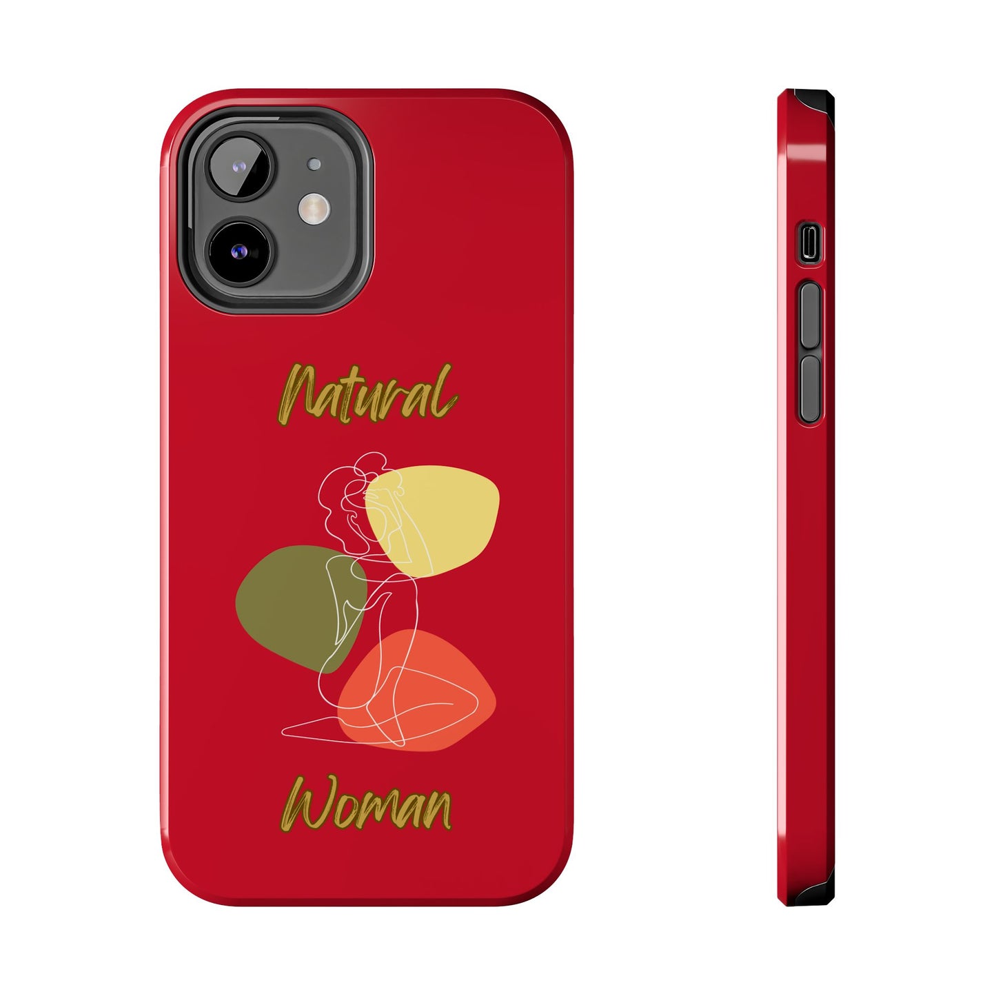 Natural Woman Colorful Pose (WL)Tough Phone Cases DARK RED