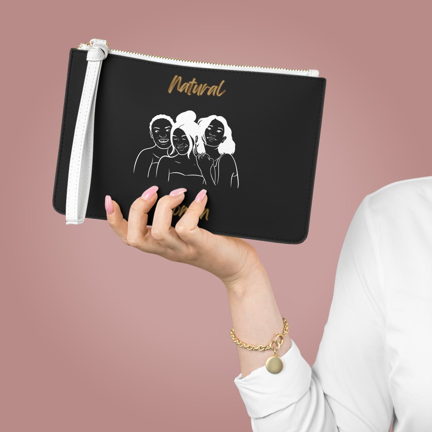 Natural Women Laughing Friends (WL) Clutch Bag BLACK
