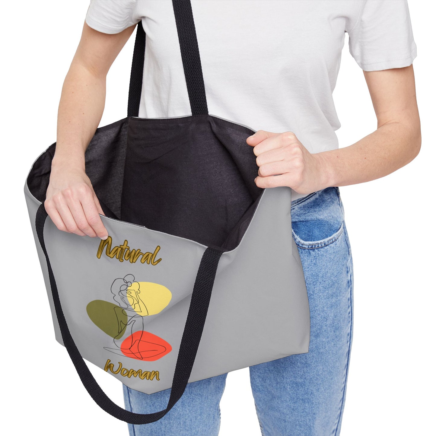 Natural Woman Colorful Pose (BL) Weekender Tote Bag LIGHT GREY