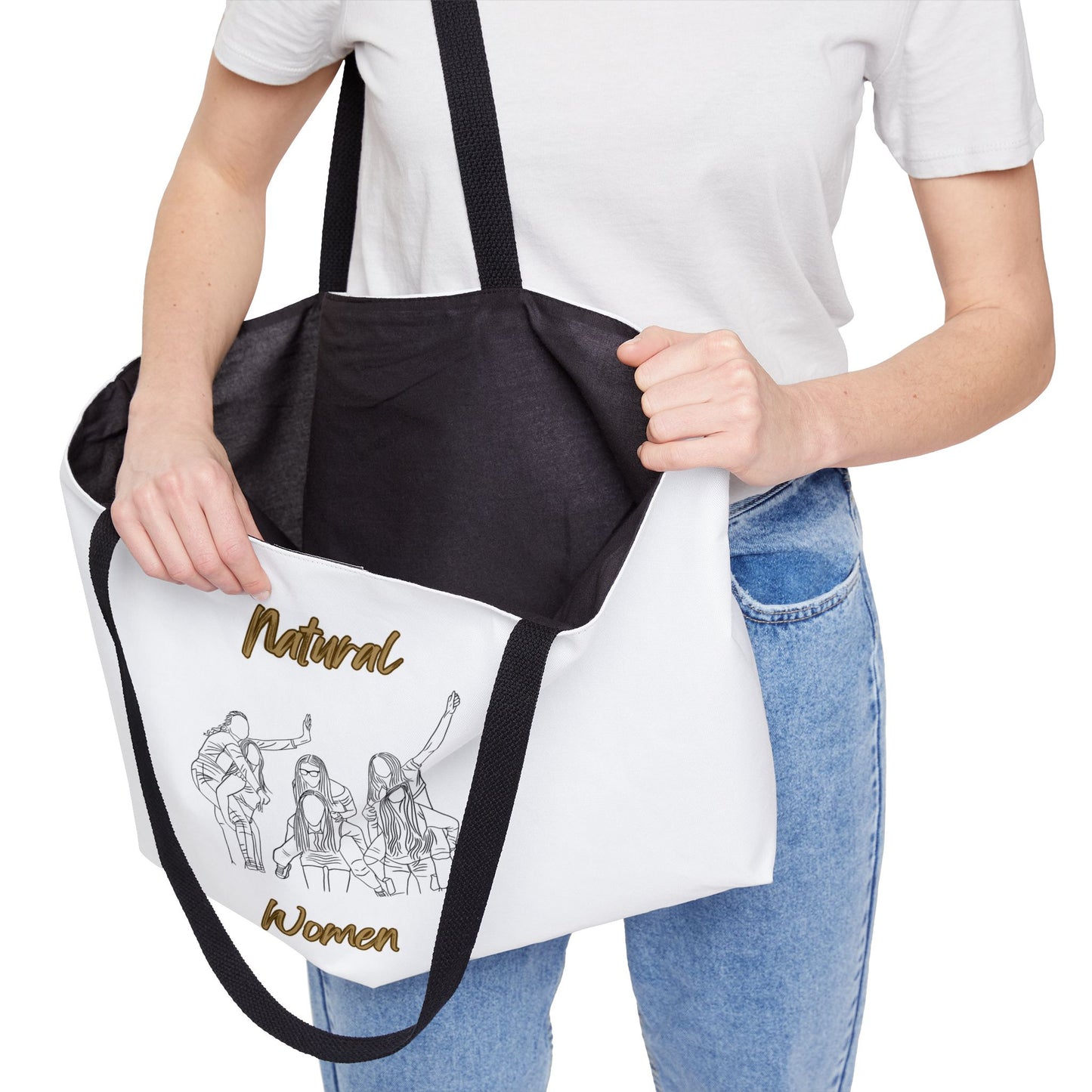 Natural Women Piggy Back (BL) Weekender Tote Bag WHITE