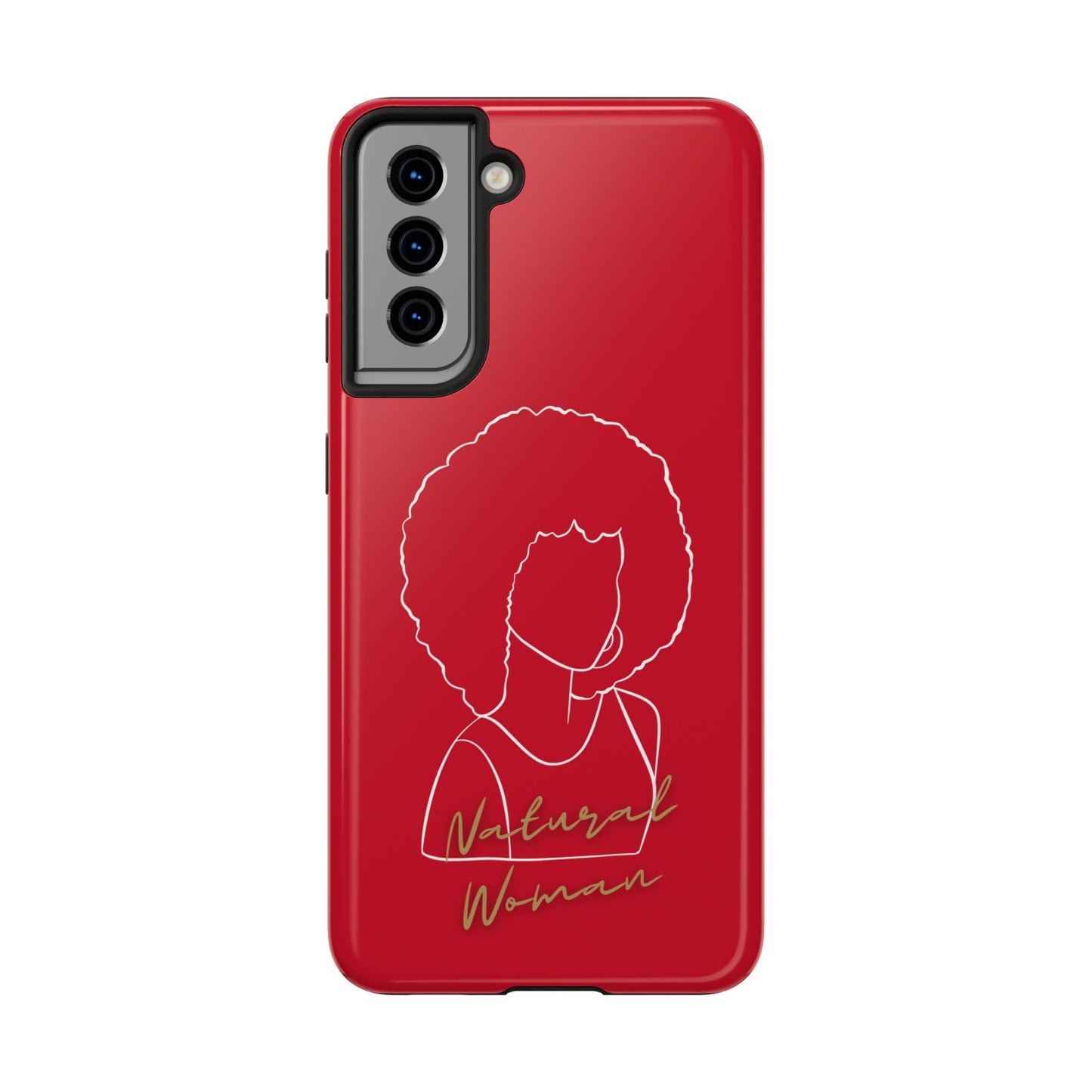 Natural Woman Afro (WL) Tough Phone Case DARK RED