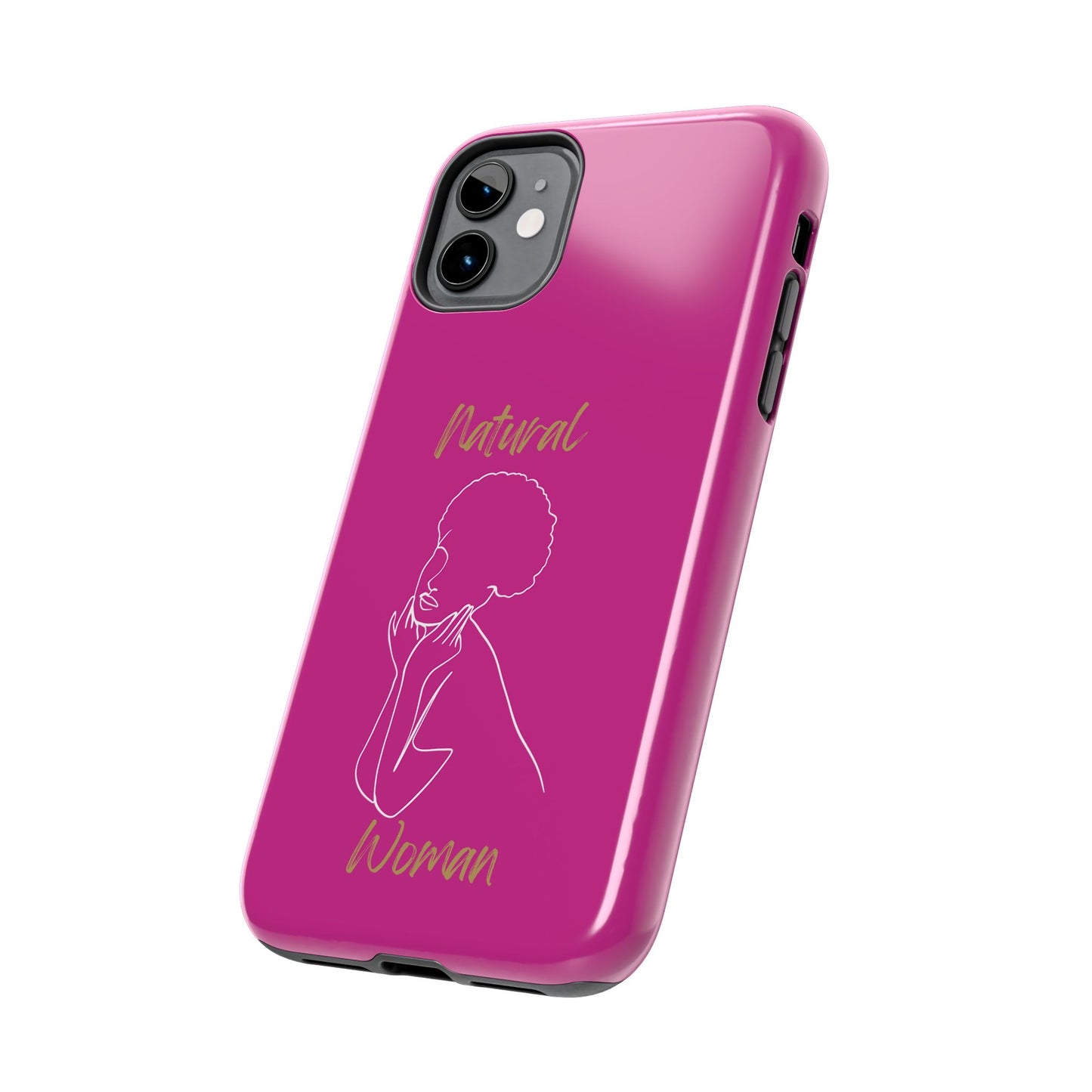 Natural Woman Cute Afro (WL)Tough Phone Cases PINK