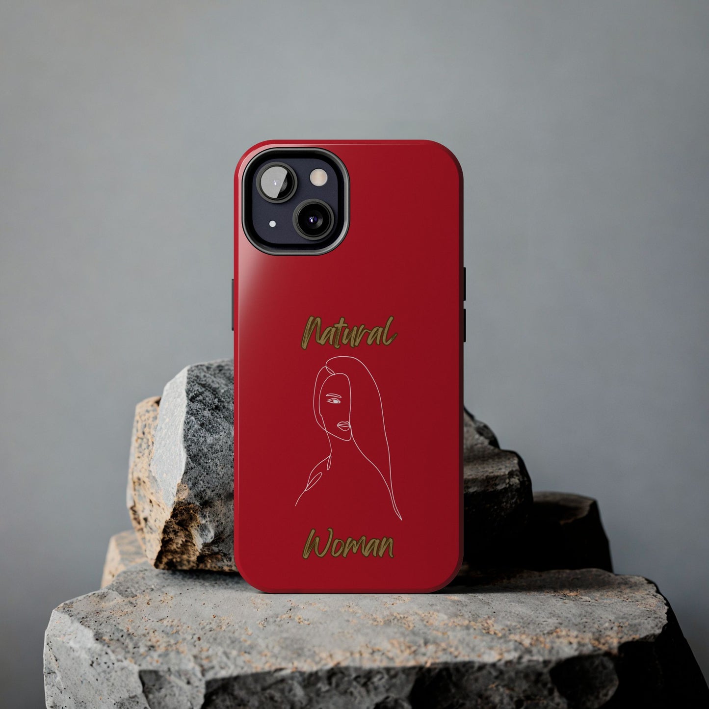 Natural Woman Covered Eye (WL)Tough Phone Cases DARK RED
