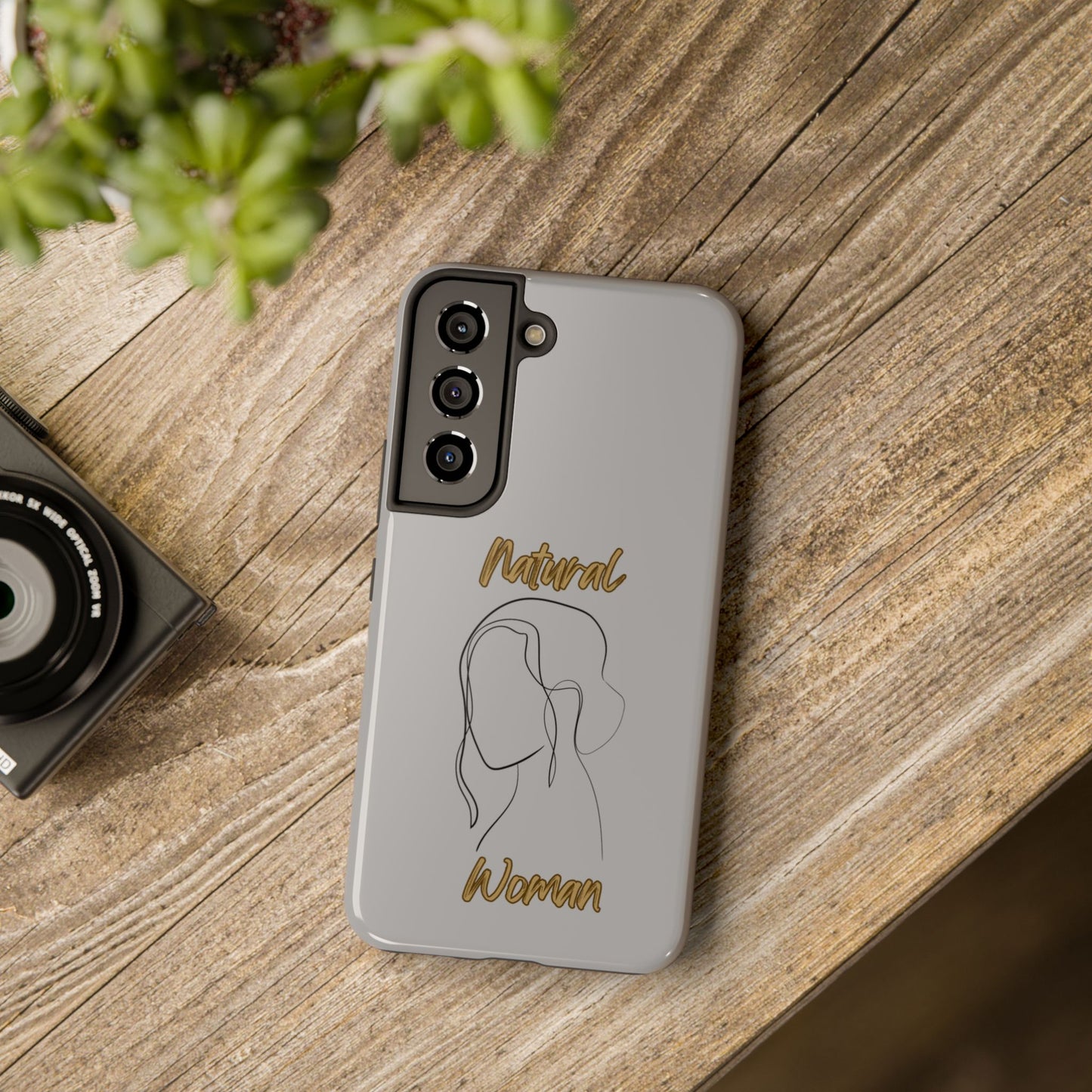 Natural Woman Hanging Hair (BL) Tough Phone Cases LIGHT GREY