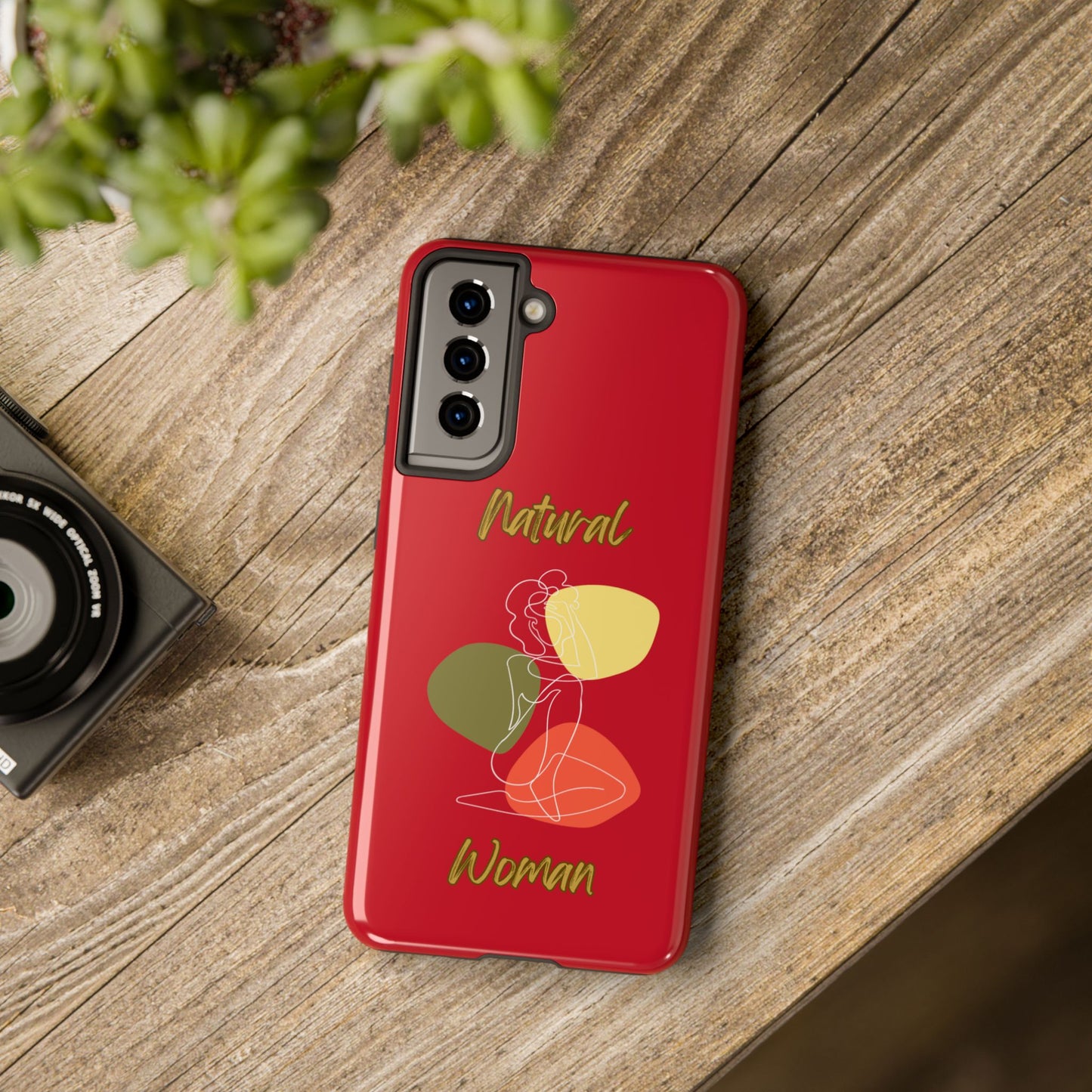 Natural Woman Colorful Pose (WL)Tough Phone Cases DARK RED