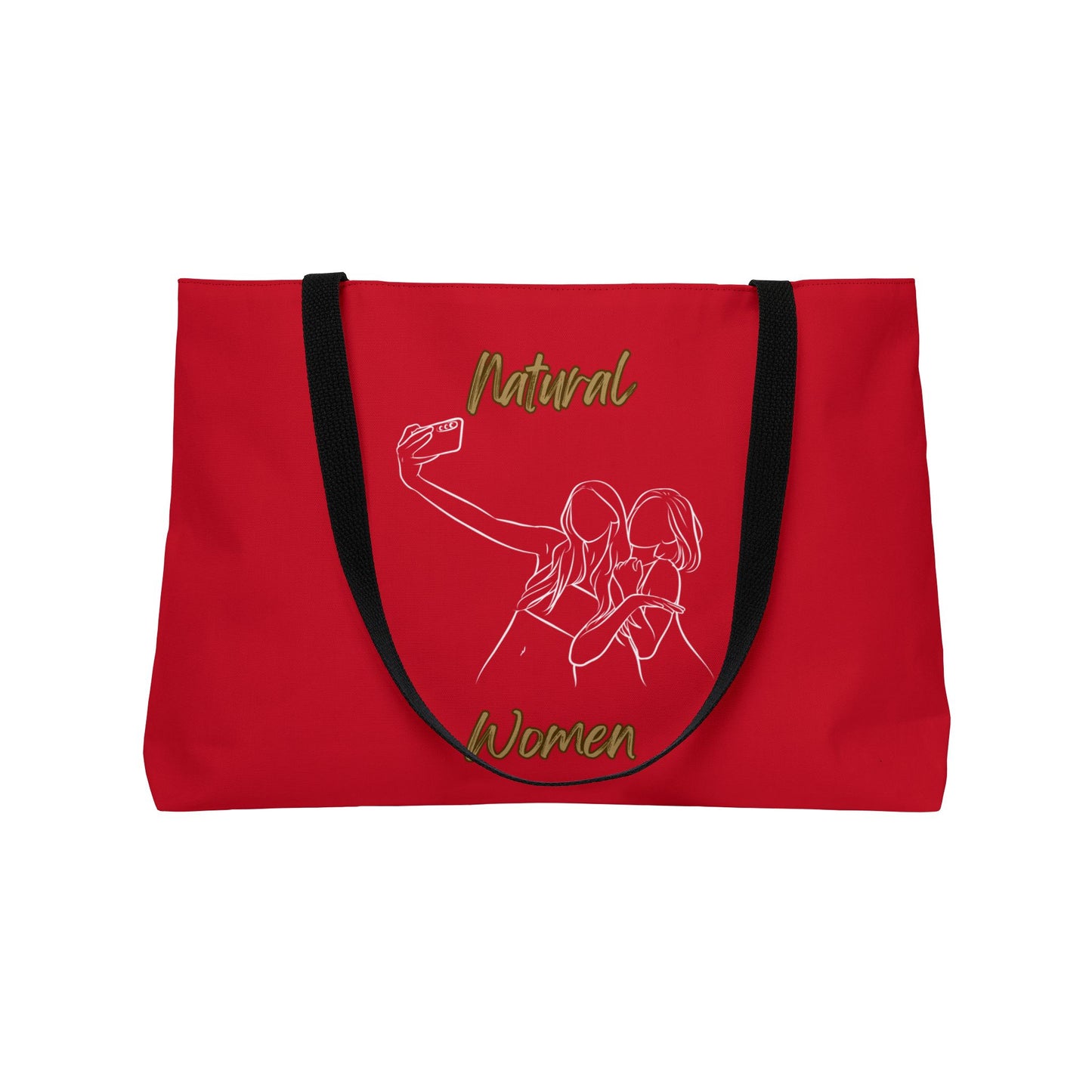 Natural Women Friends Selfie (WL) Weekender Tote Bag DARK RED