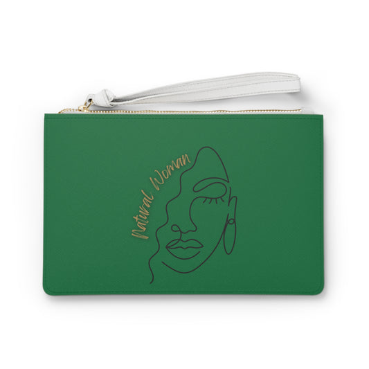 Natural Woman Half Face (BL) Clutch Bag DARK GREEN