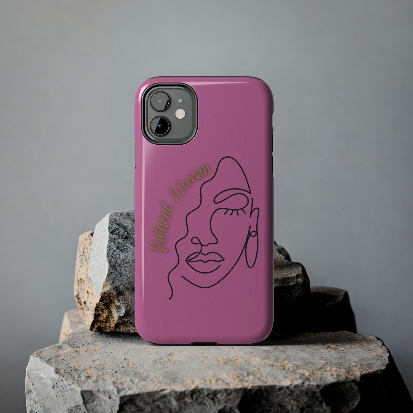 Natural Woman Half Face (BL)Tough Phone Case LIGHT PINK