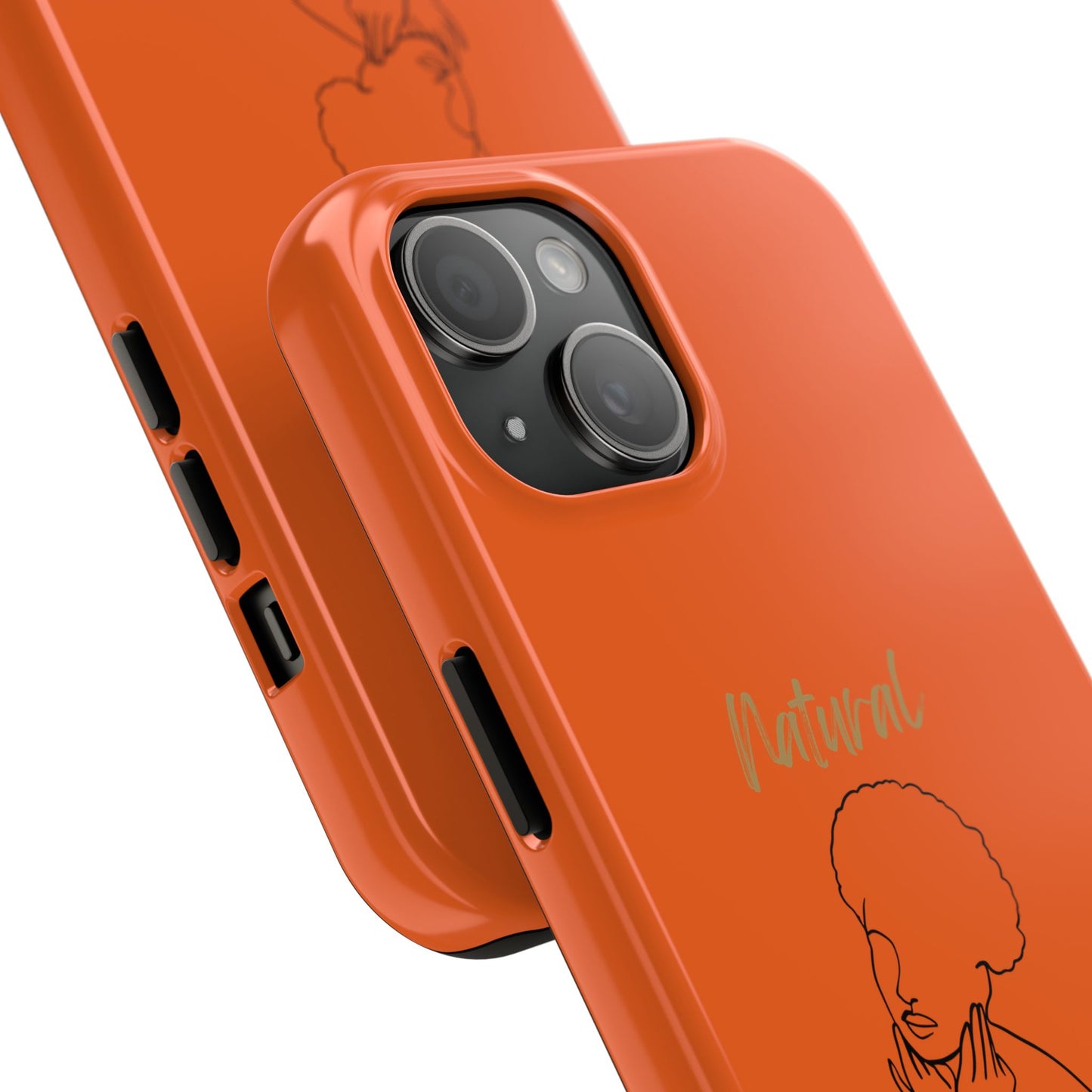 Natural Woman Cute Afro (BL)Tough Phone Cases ORANGE