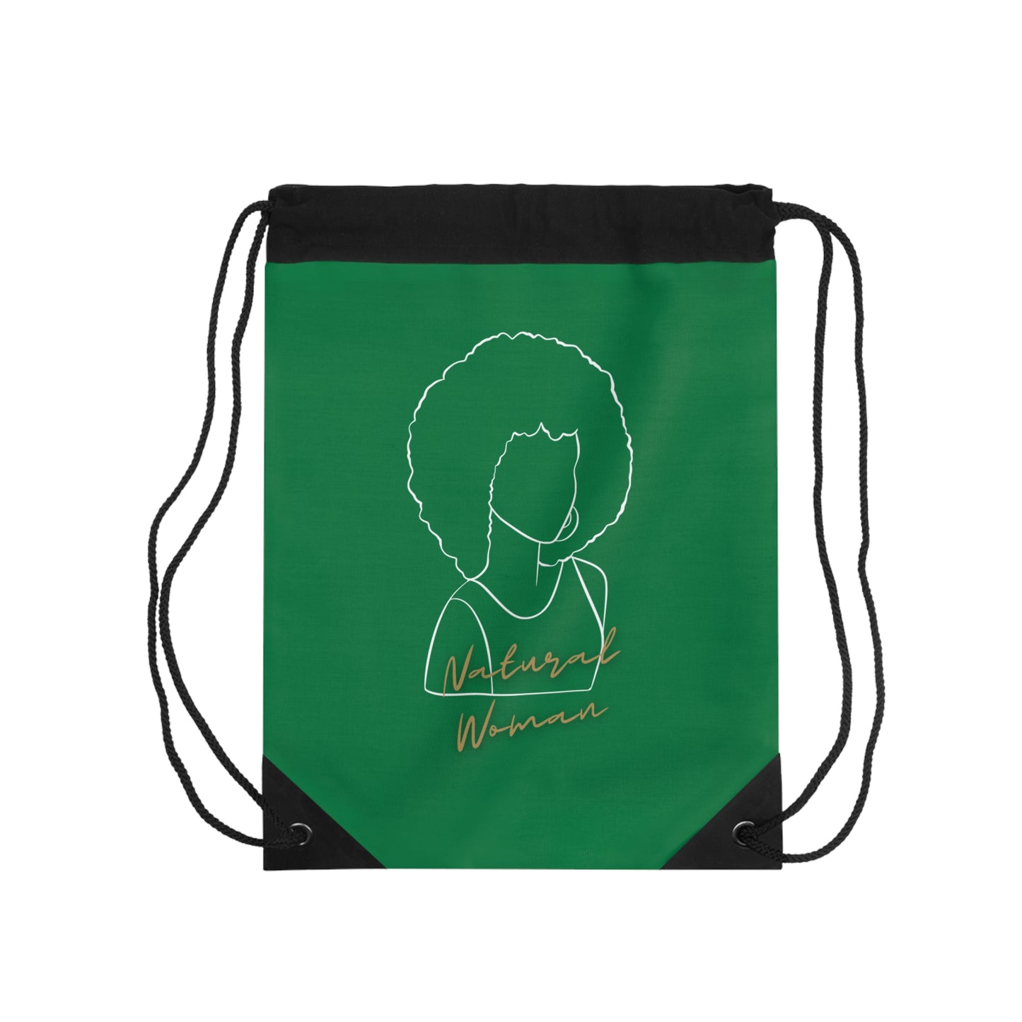 Natural Woman Afro (WL) Drawstring Bag DARK GREEN