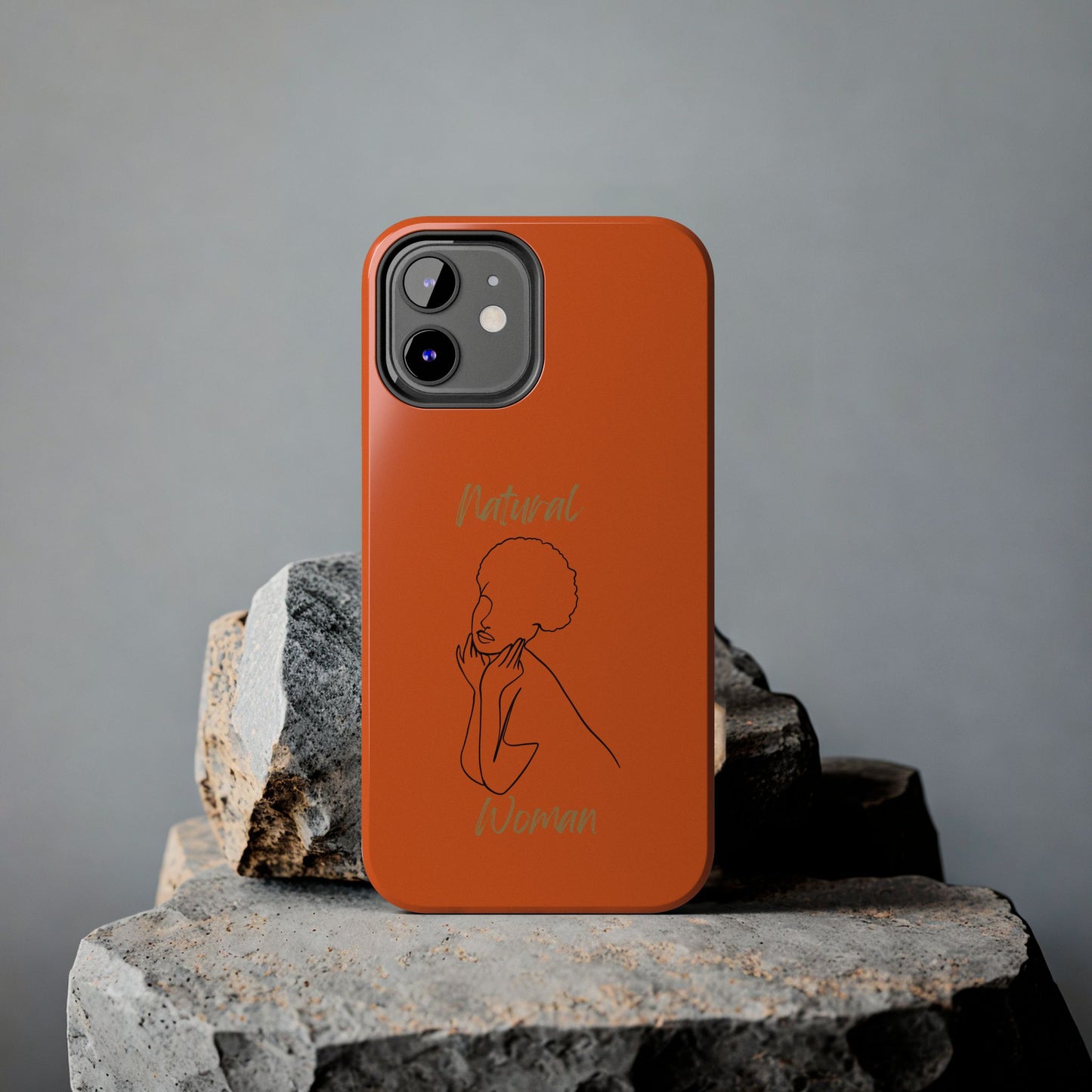 Natural Woman Cute Afro (BL)Tough Phone Cases ORANGE