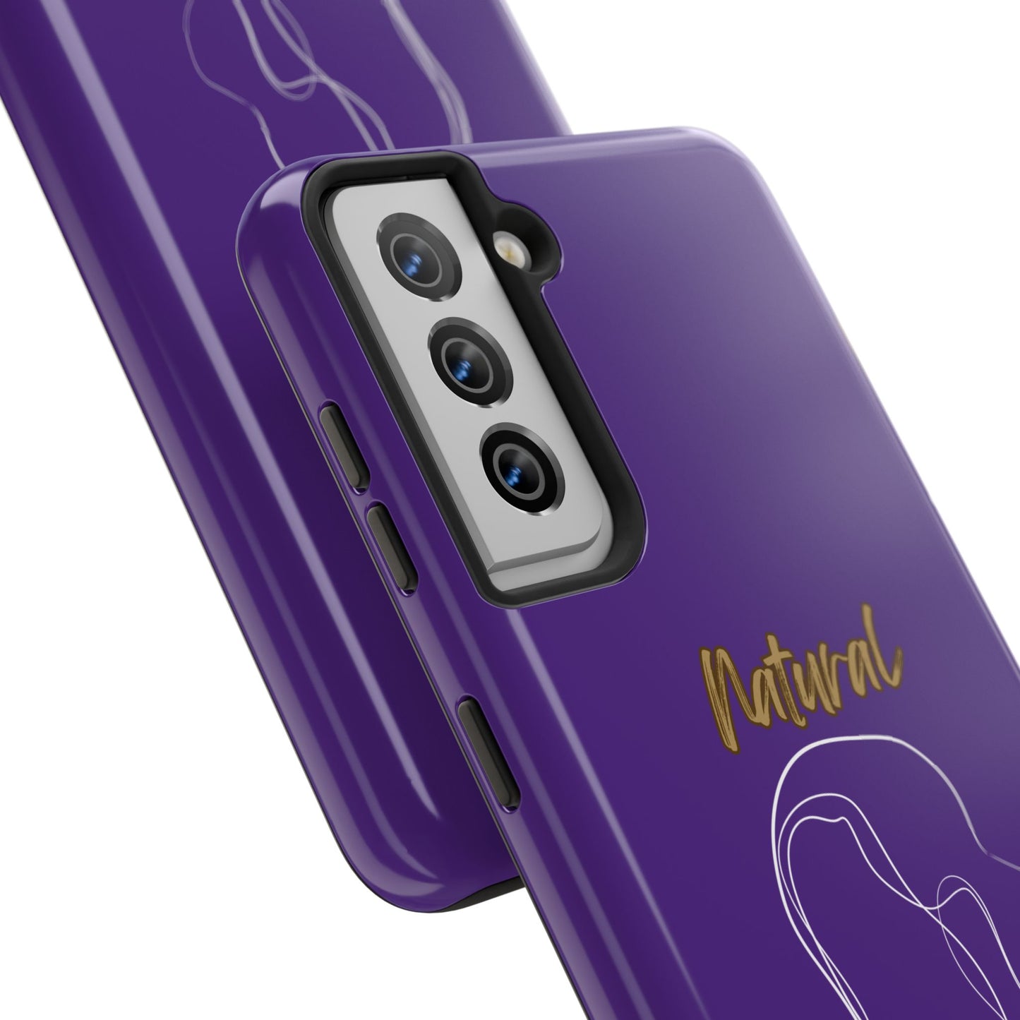 Natural Woman Hanging Hair (WL) Tough Phone Cases PURPLE