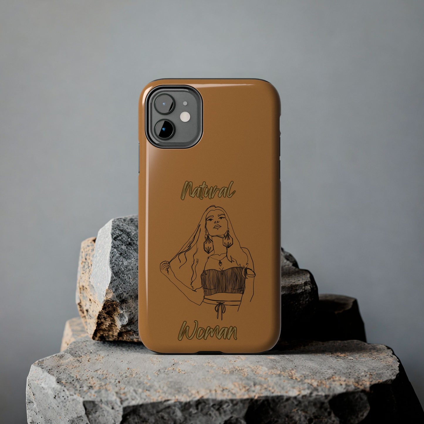 Natural Woman Thinking (BL)Tough Phone Cases LIGHT BROWN